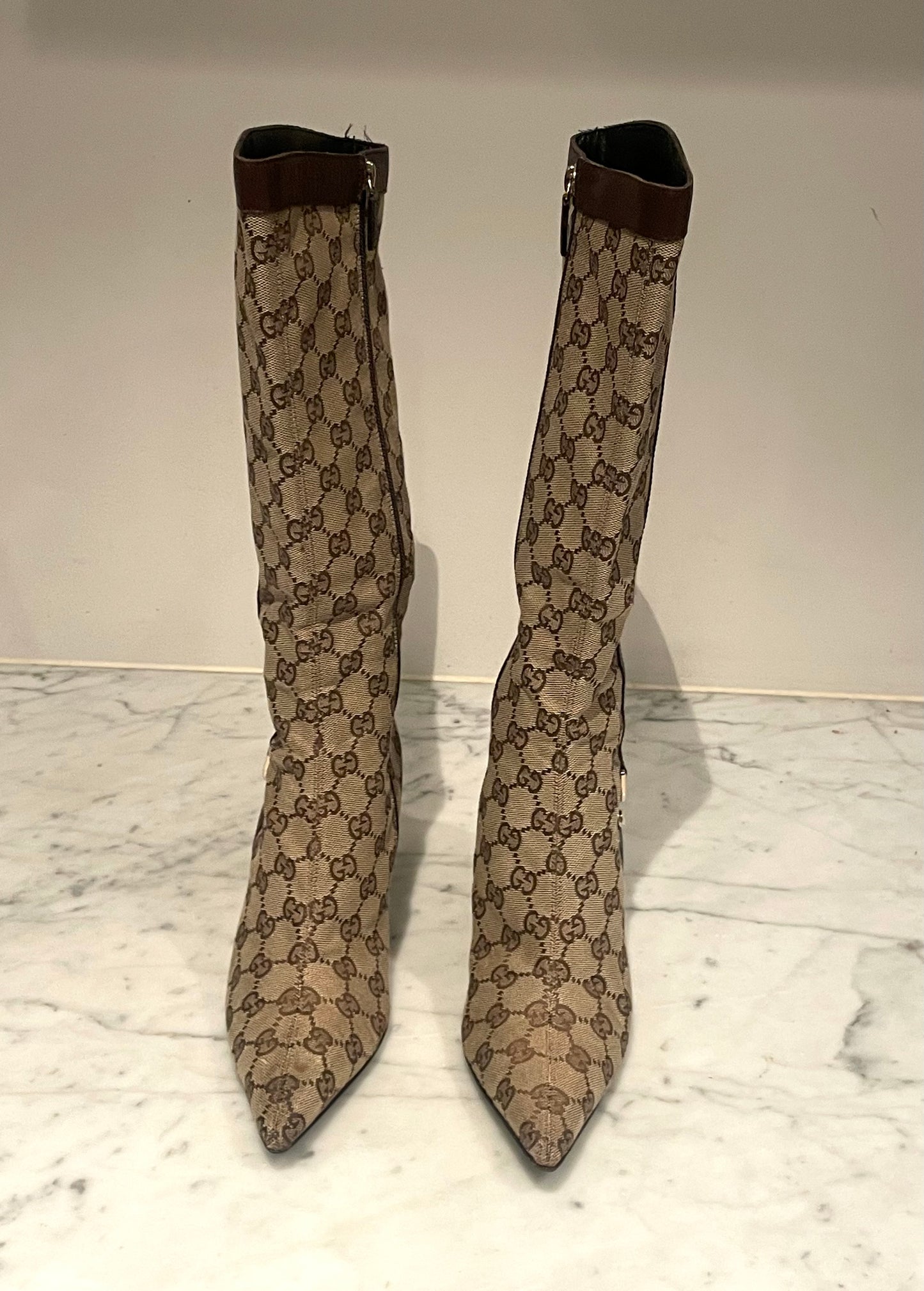 Gucci - GG monogram knee boots