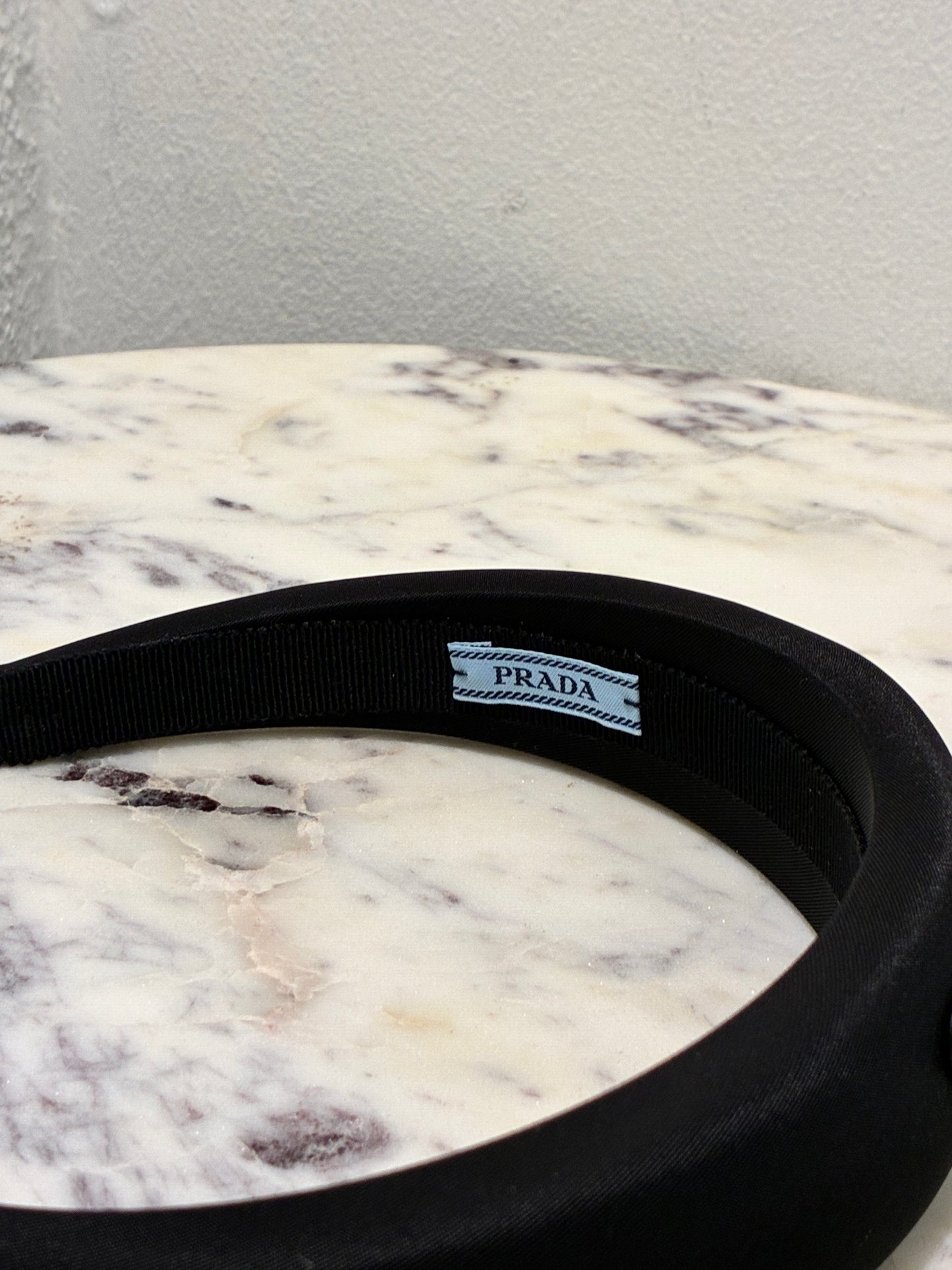 Prada Headband - Black with Silver Logo