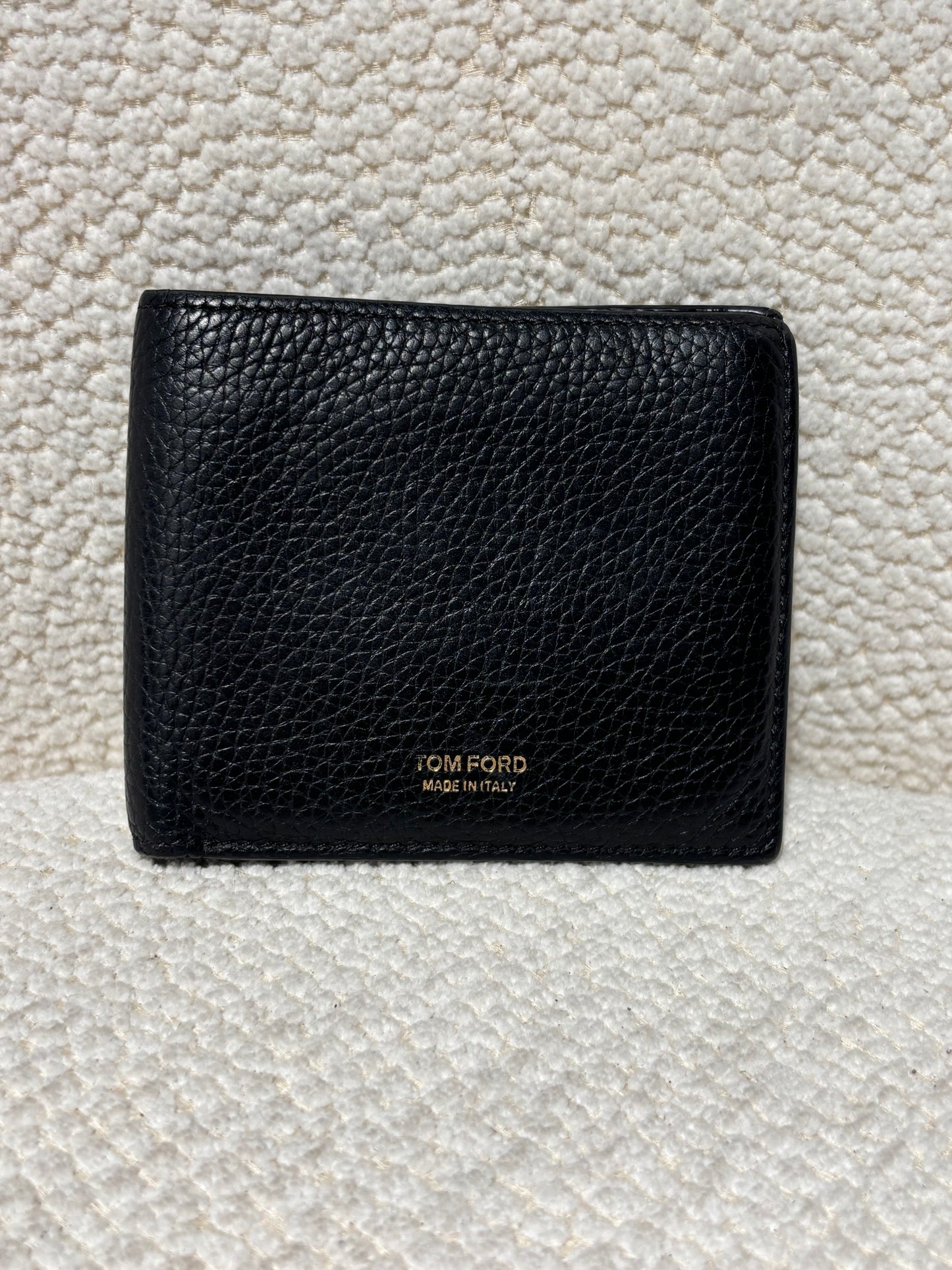Tom Ford Wallet - Black Leather & Logo Text