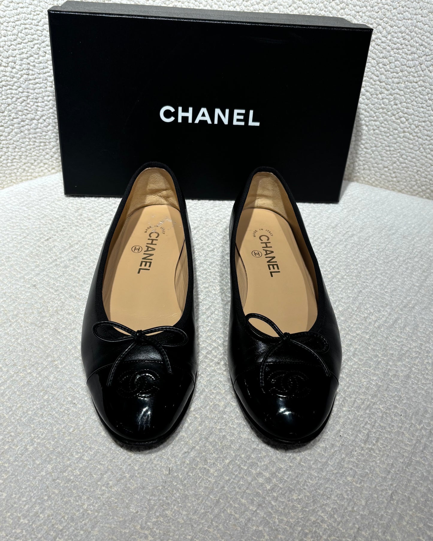 Chanel ballerinas - Black lambskin & patent leather - EU 39,5 - 2025 Collection