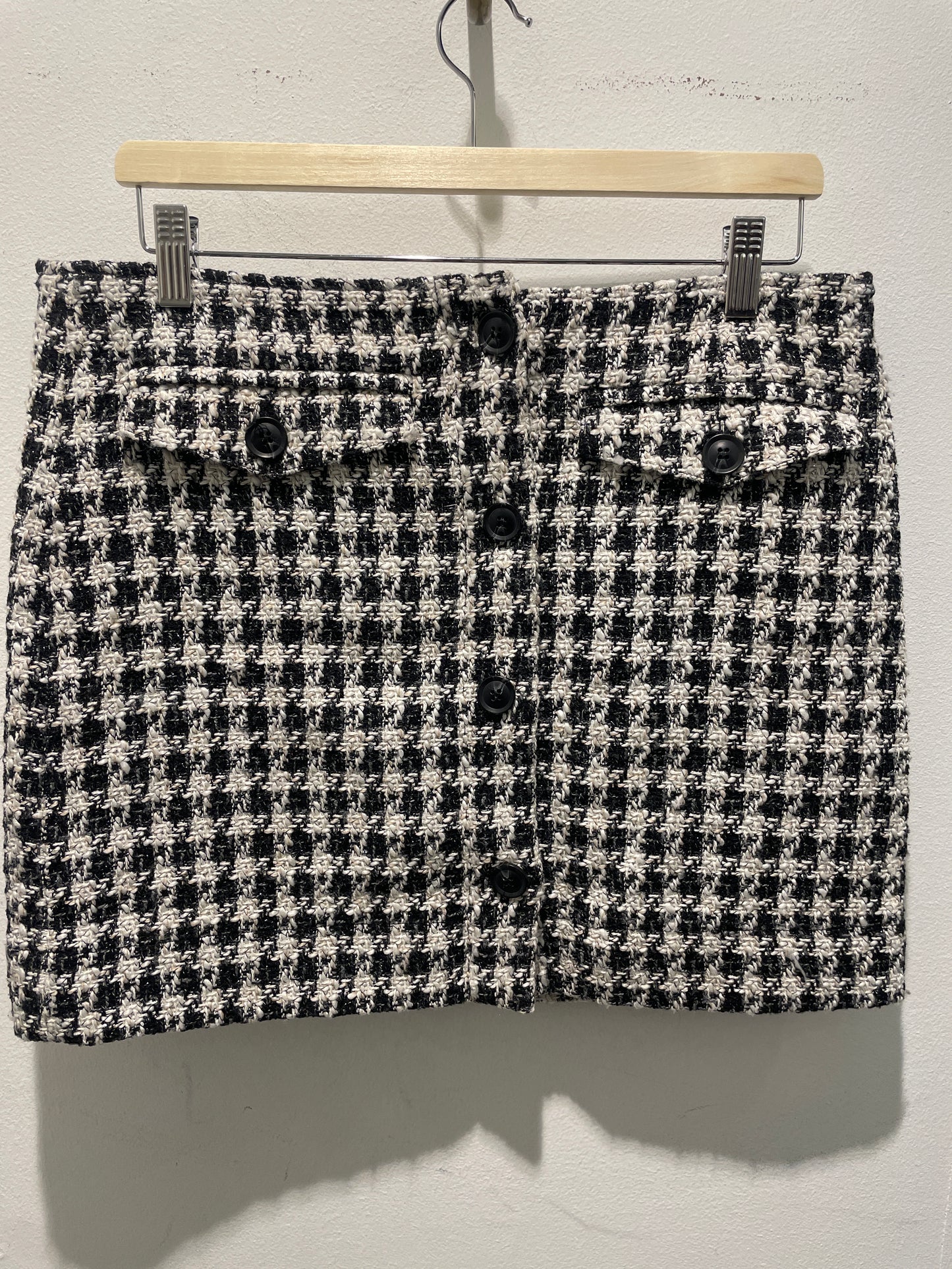 Six Ames Classic Houndstooth Bouclé Tweed Skirt – Size EU 38