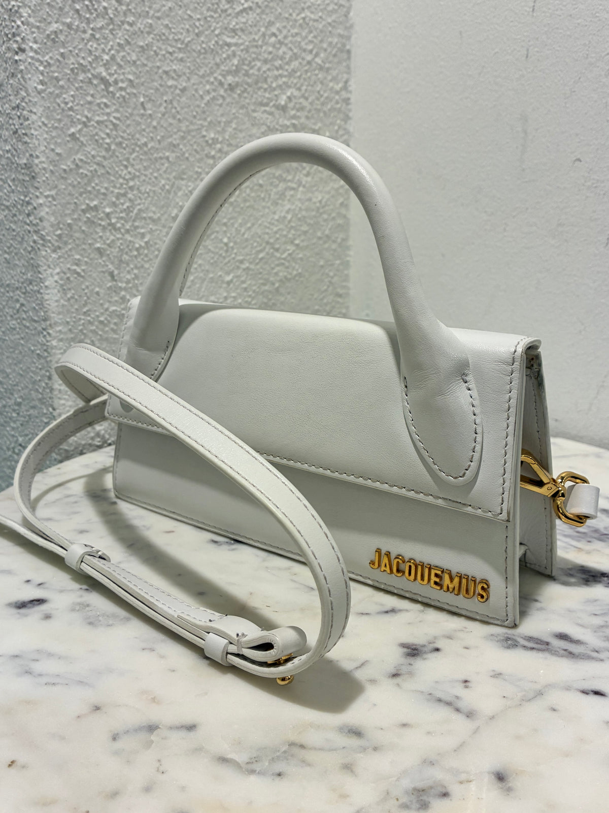 Jacquemus Le Chiquito Bag – White Leather & Gold Hardware