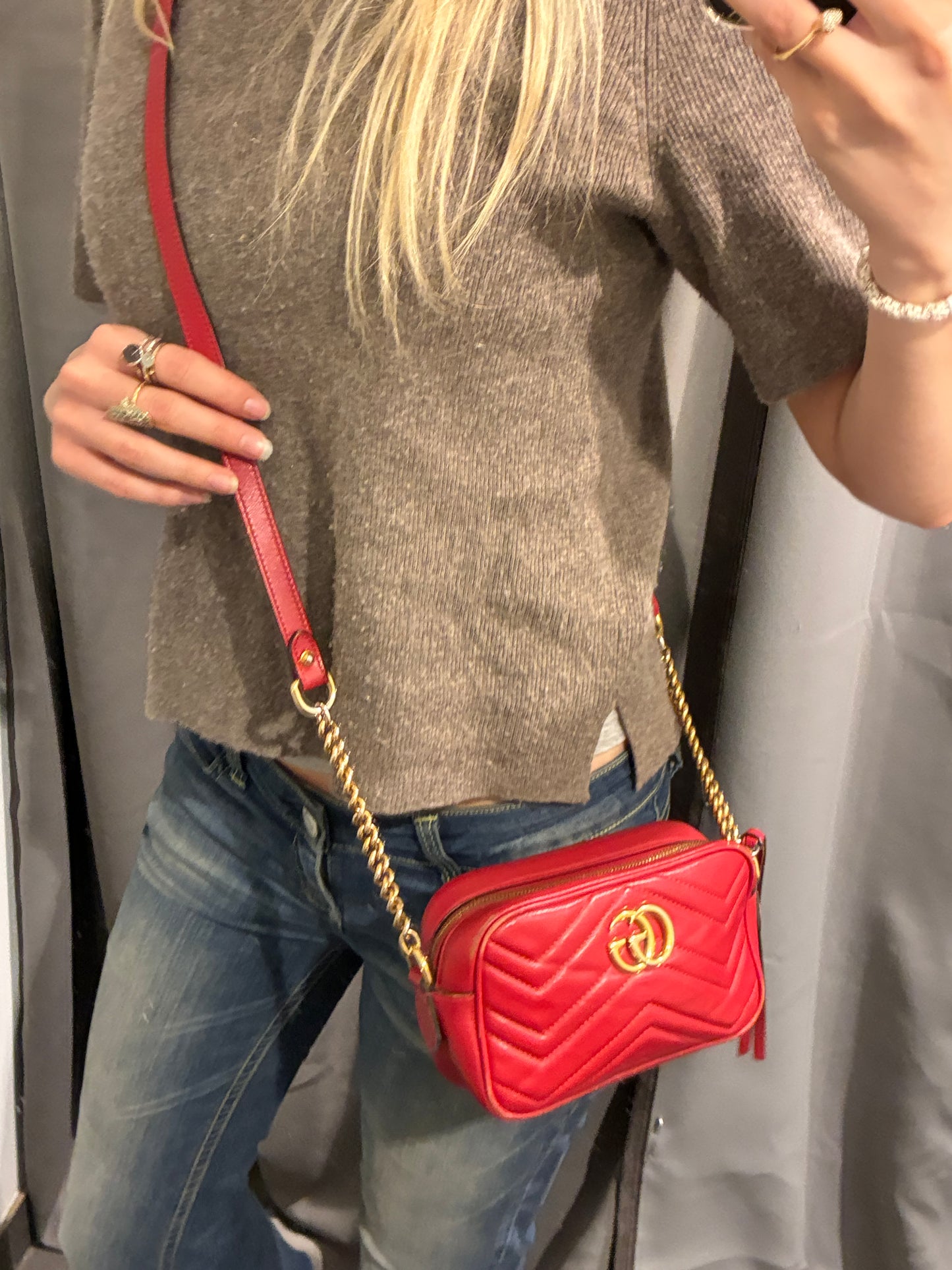 Gucci Mini Marmont Bag - Red Leather & Gold Hardware