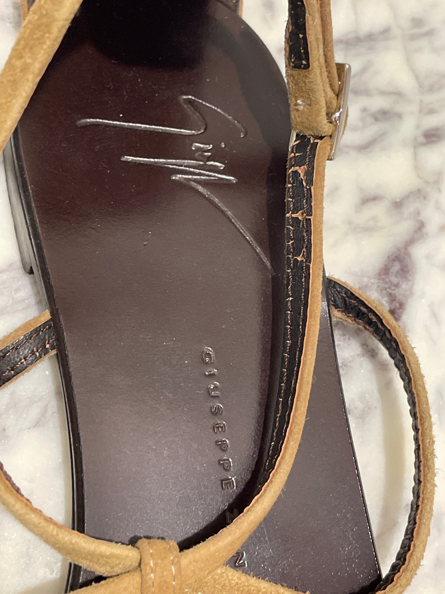 Giuseppe Zanotti - Taupe Suede Studded Sandals - 37,5