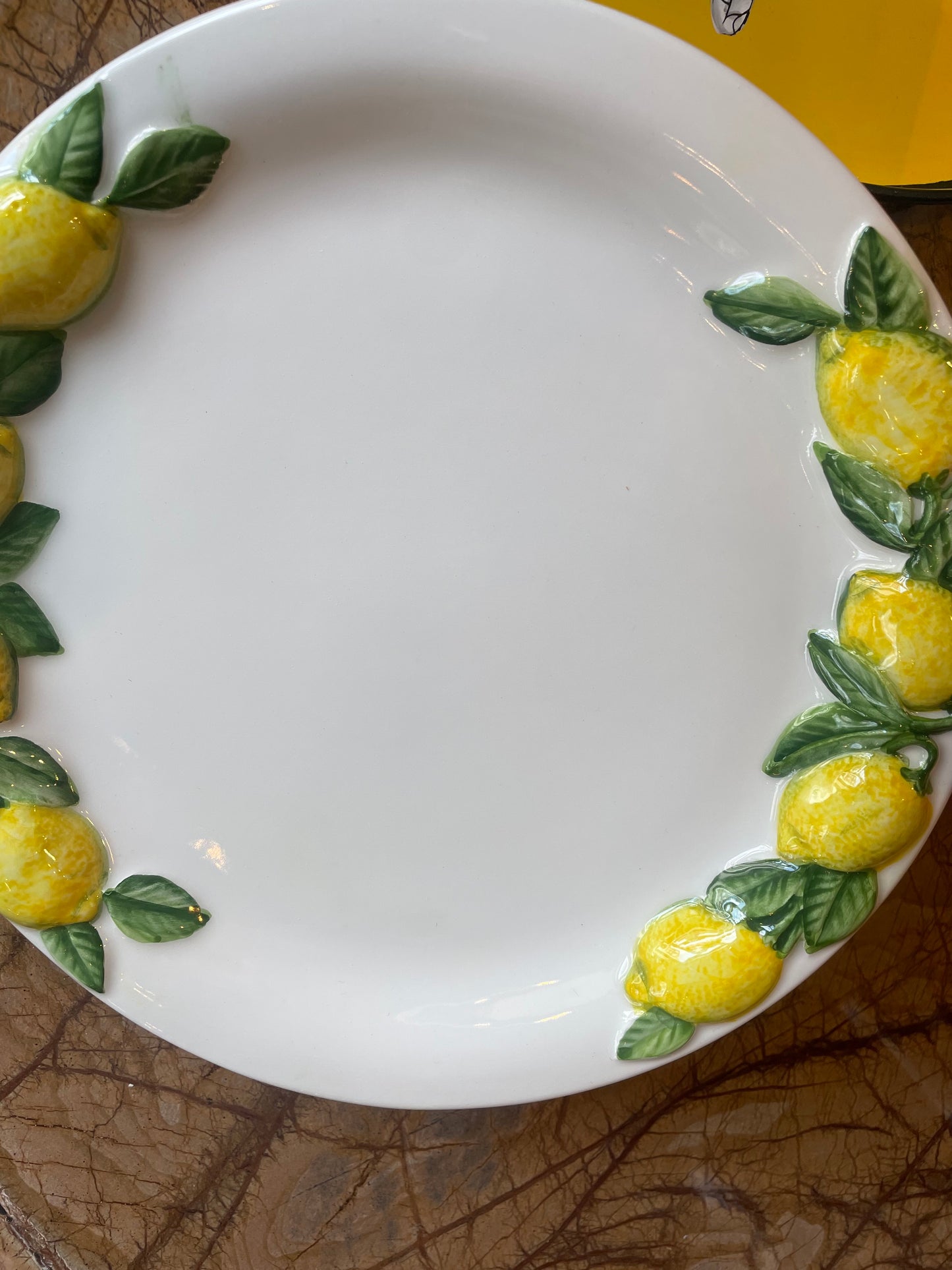 Lille fad / tallerken m. citronranker - Italiensk porcelæn