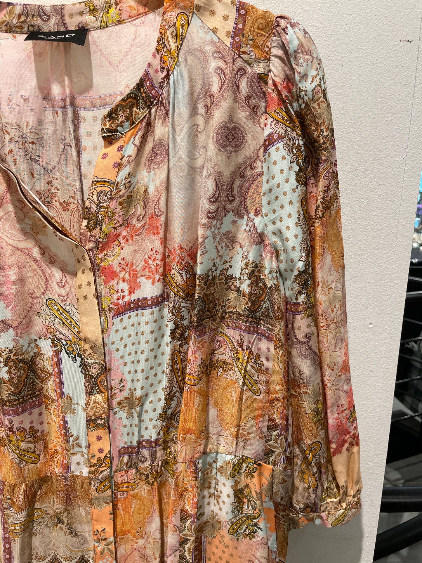 SAND Copenhagen Boho Patchwork Print Button-Down Dress – Pastel Multi-Color –  EU42