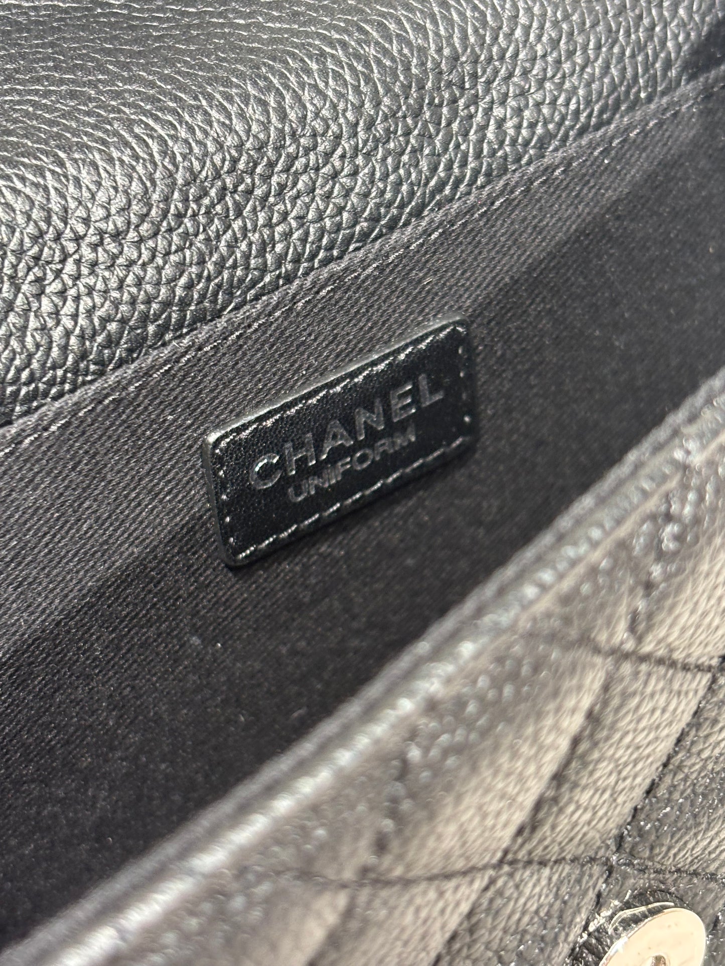 Chanel Uniform Belt Bag – Black Caviar Leather & Silver Hardware