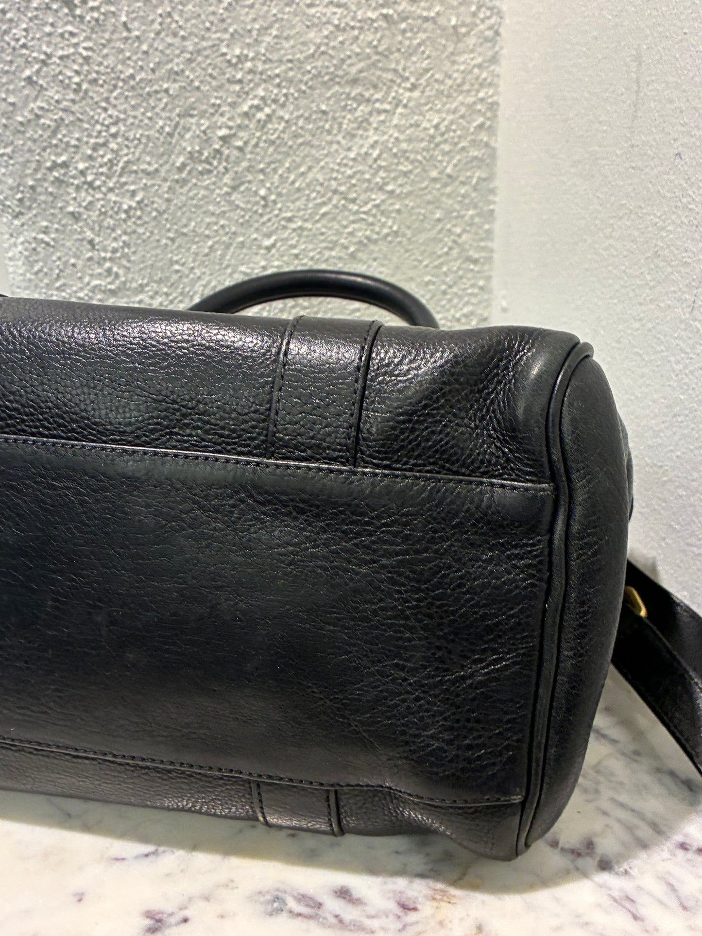 Mulberry Small Bayswater Satchel - Black Calfskin & Gold Hardware