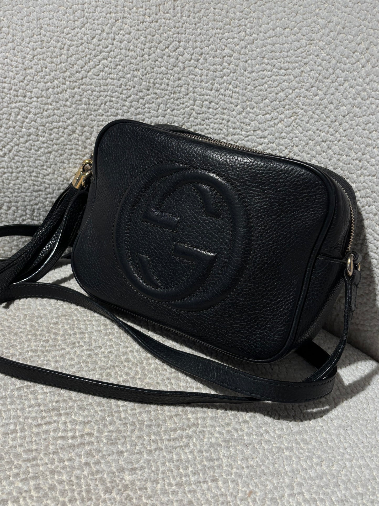 Gucci Disco Soho Bag - Black Leather & Gold Hardware