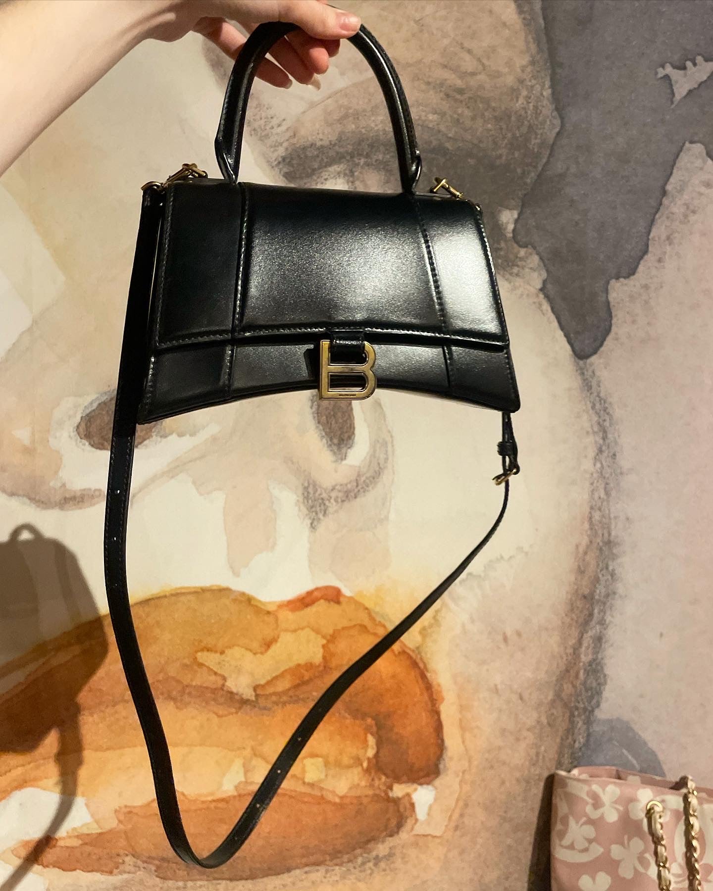 Balenciaga Hourglass taske - Sort med guld