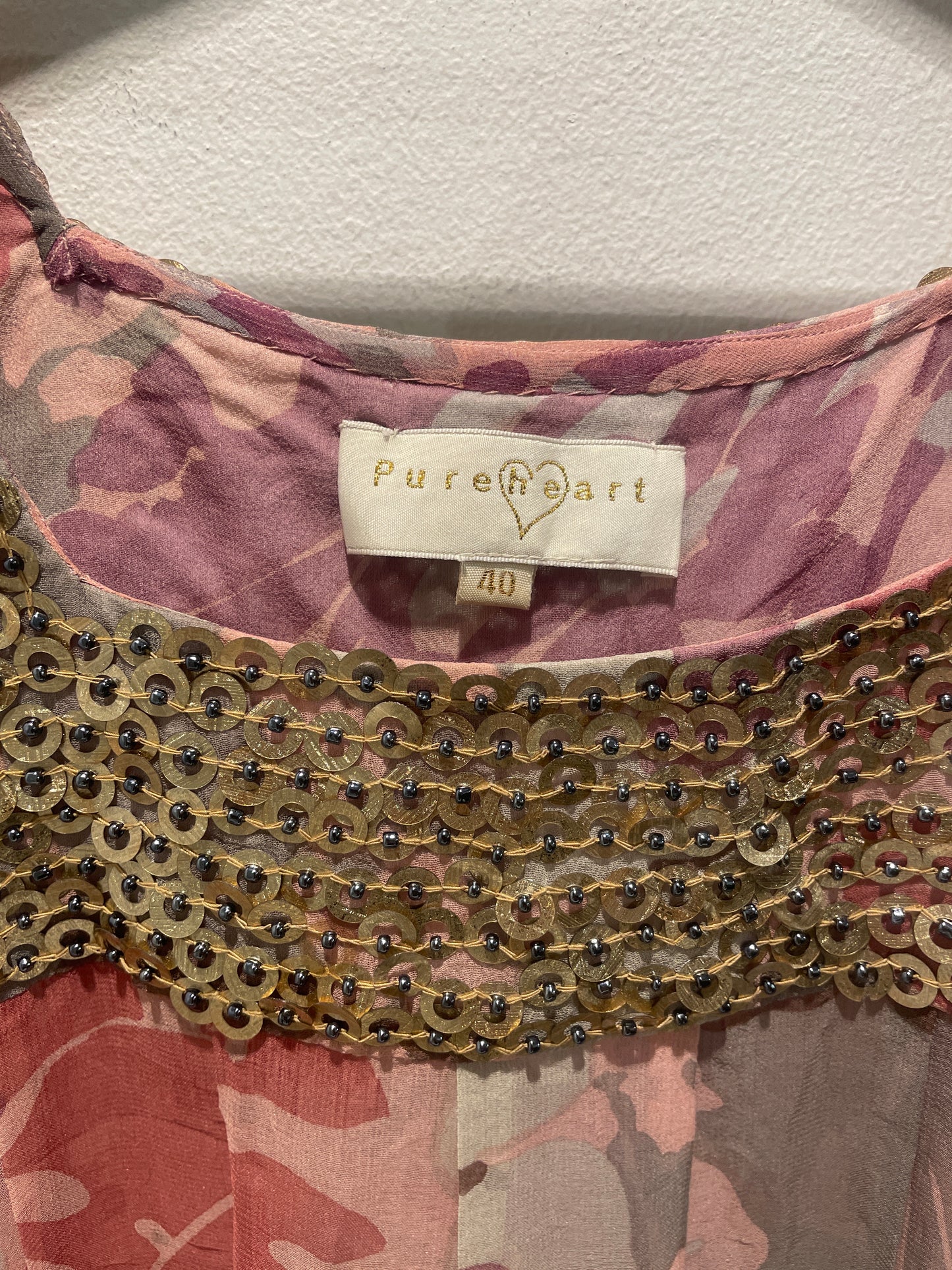 Pureheart - pure silk sequin top -  EU40