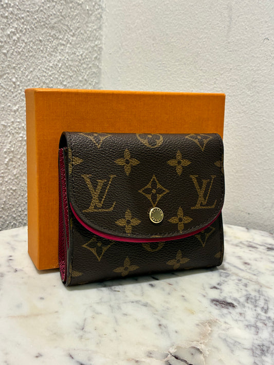 Louis Vuitton Wallet – Monogram Canvas & Rasberry/Burgundy inside