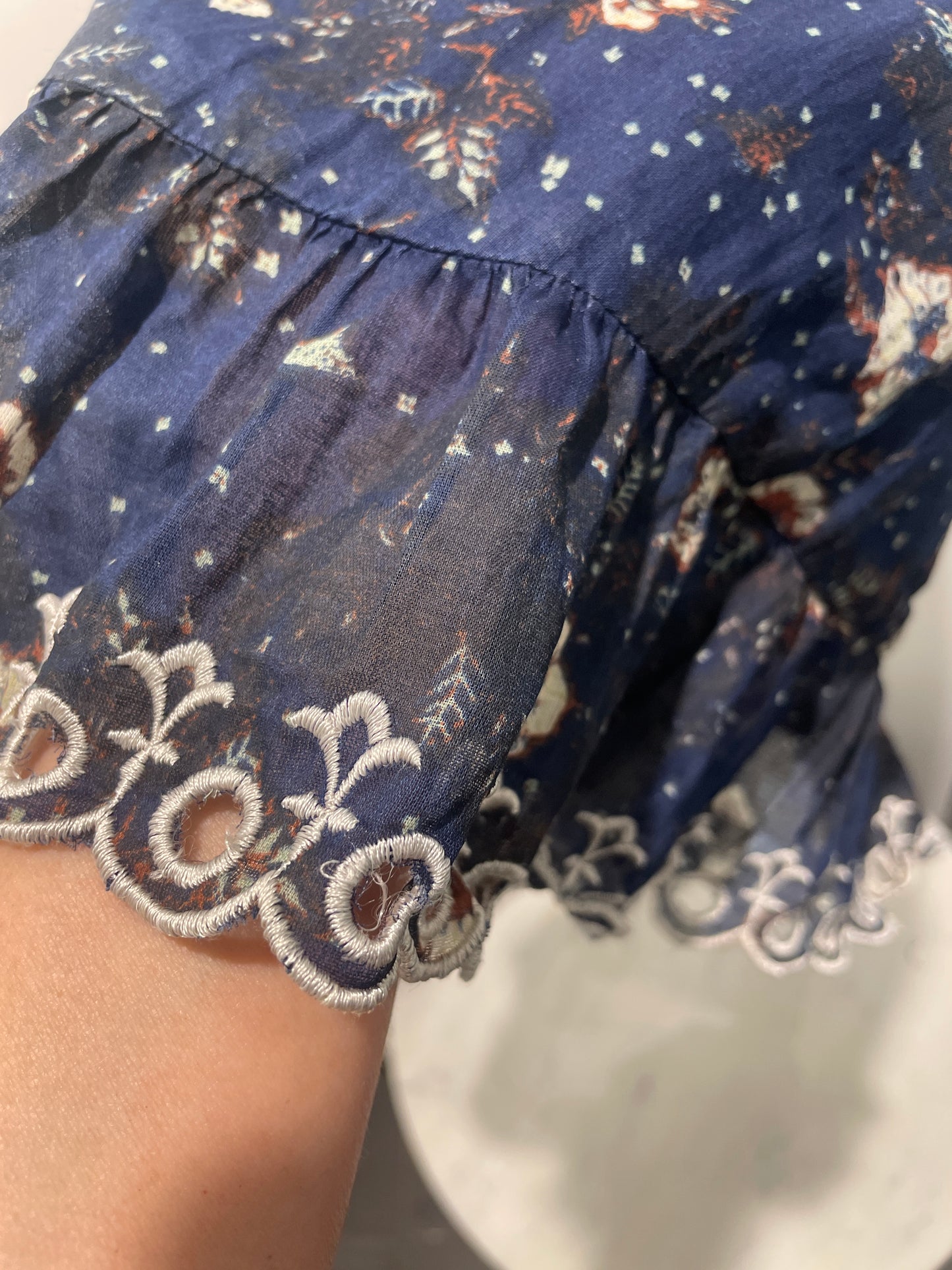 Marant Étoile Esther One-Shoulder Floral Mini Dress – Navy Blue - EU36
