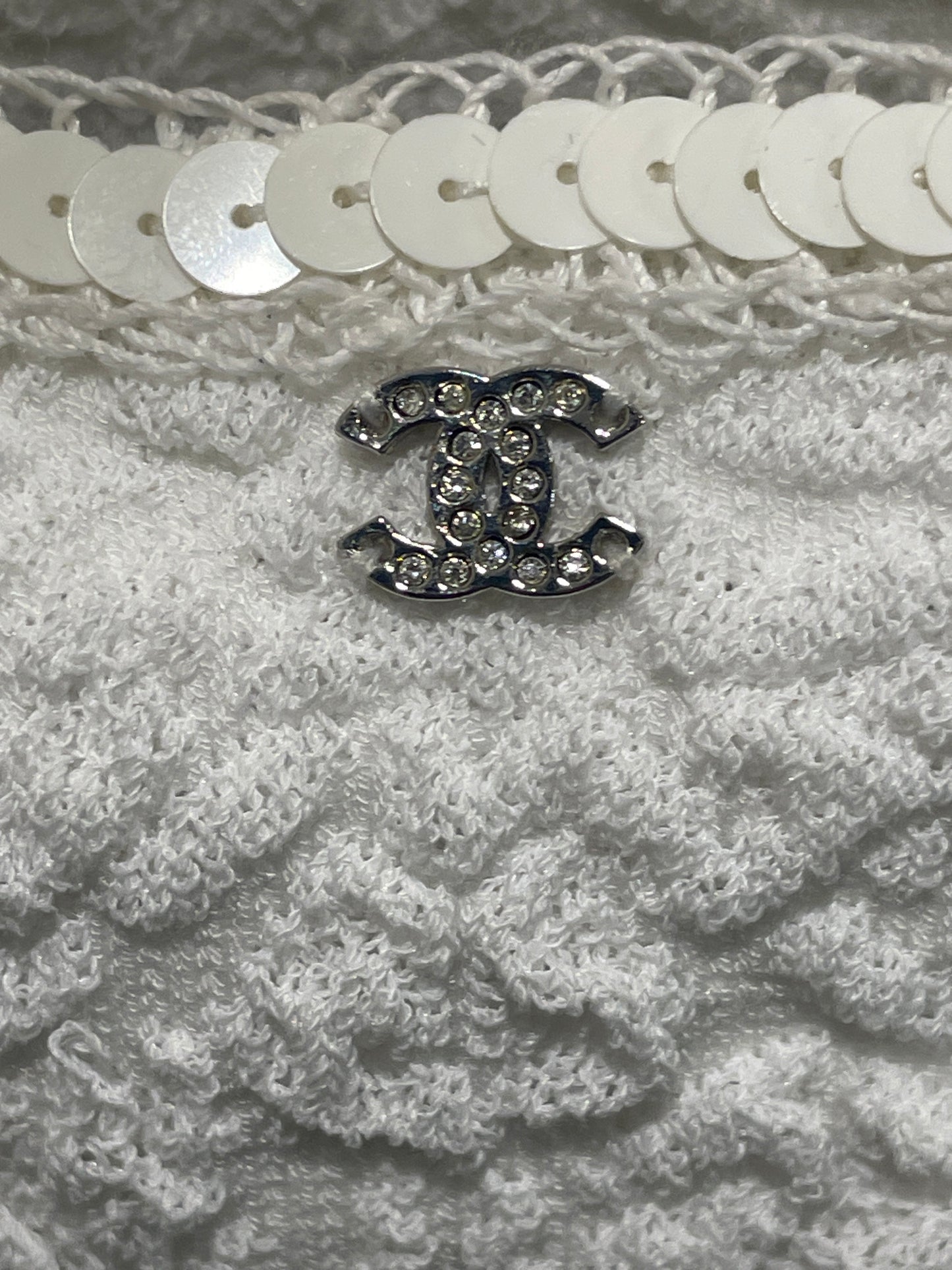 Chanel Cocktail Dress – White with Sequins & Stretch - EU 36/38