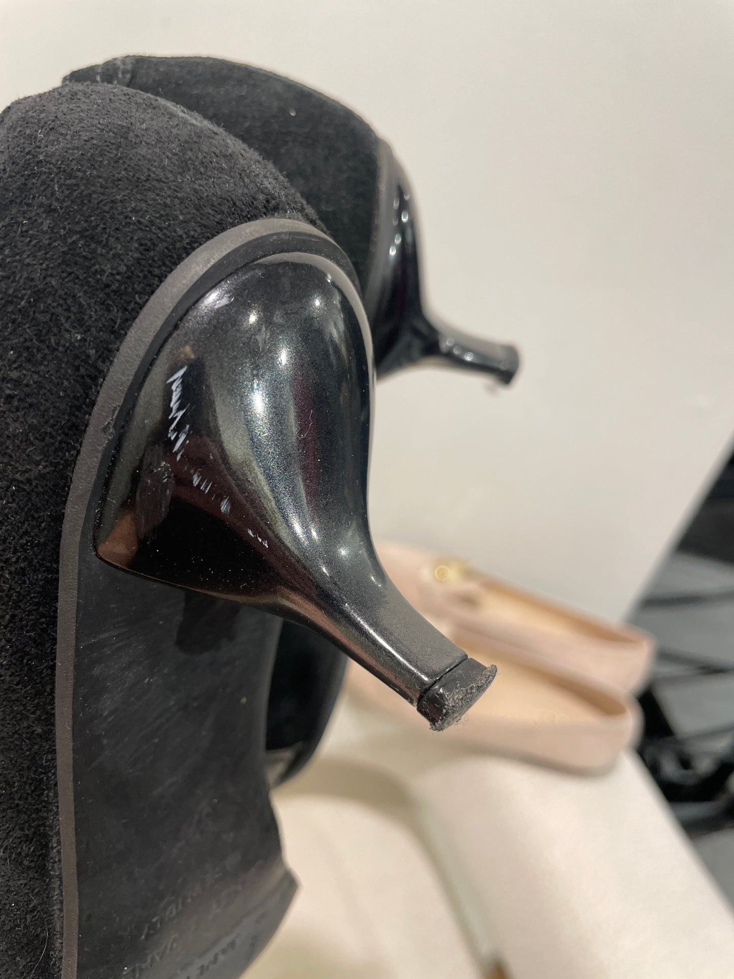 Janet & Janet Heels – Black suede and croco leather - 37