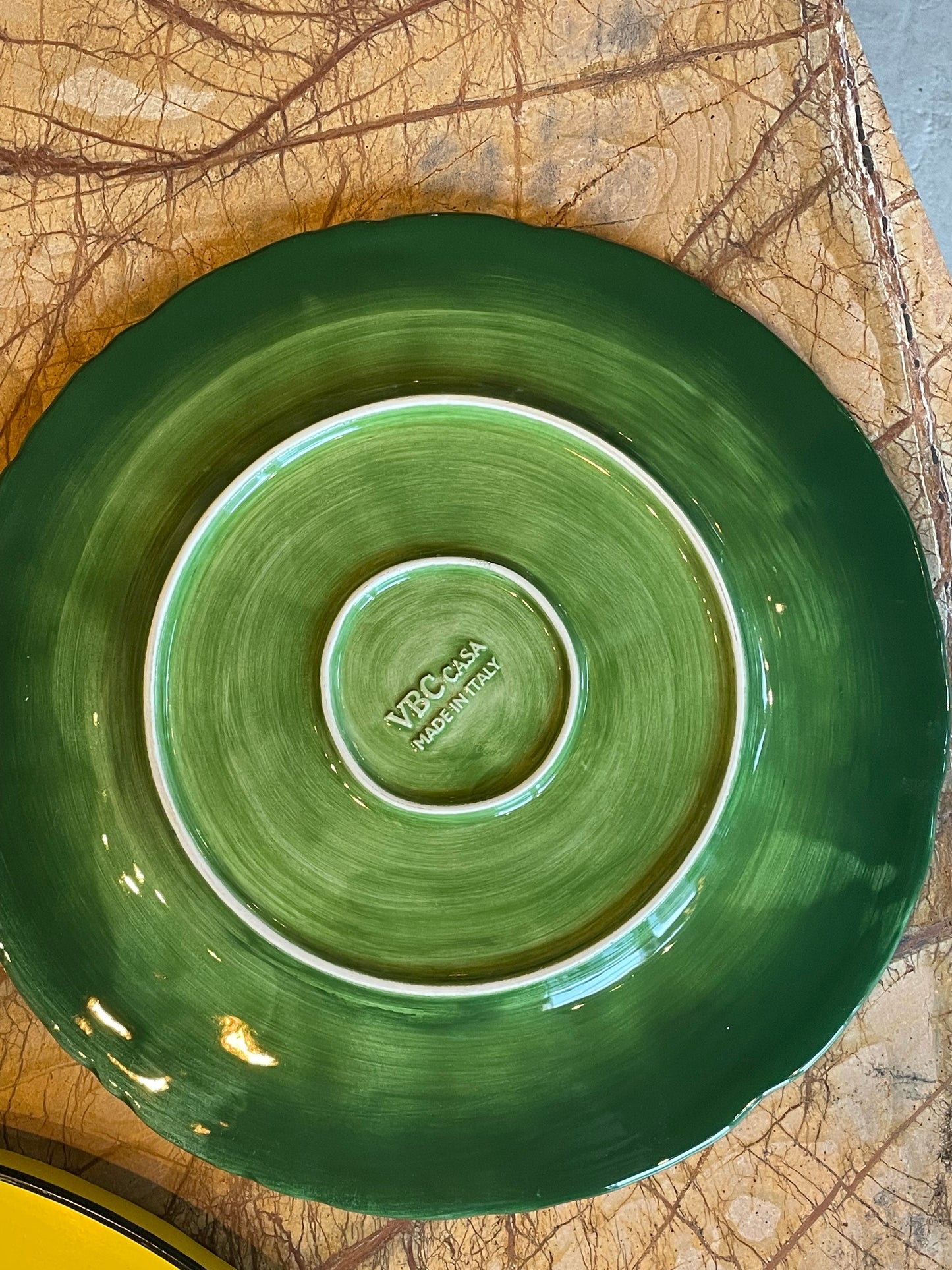 Dækketallerken / Fad af vinblade - Italiensk porcelæn