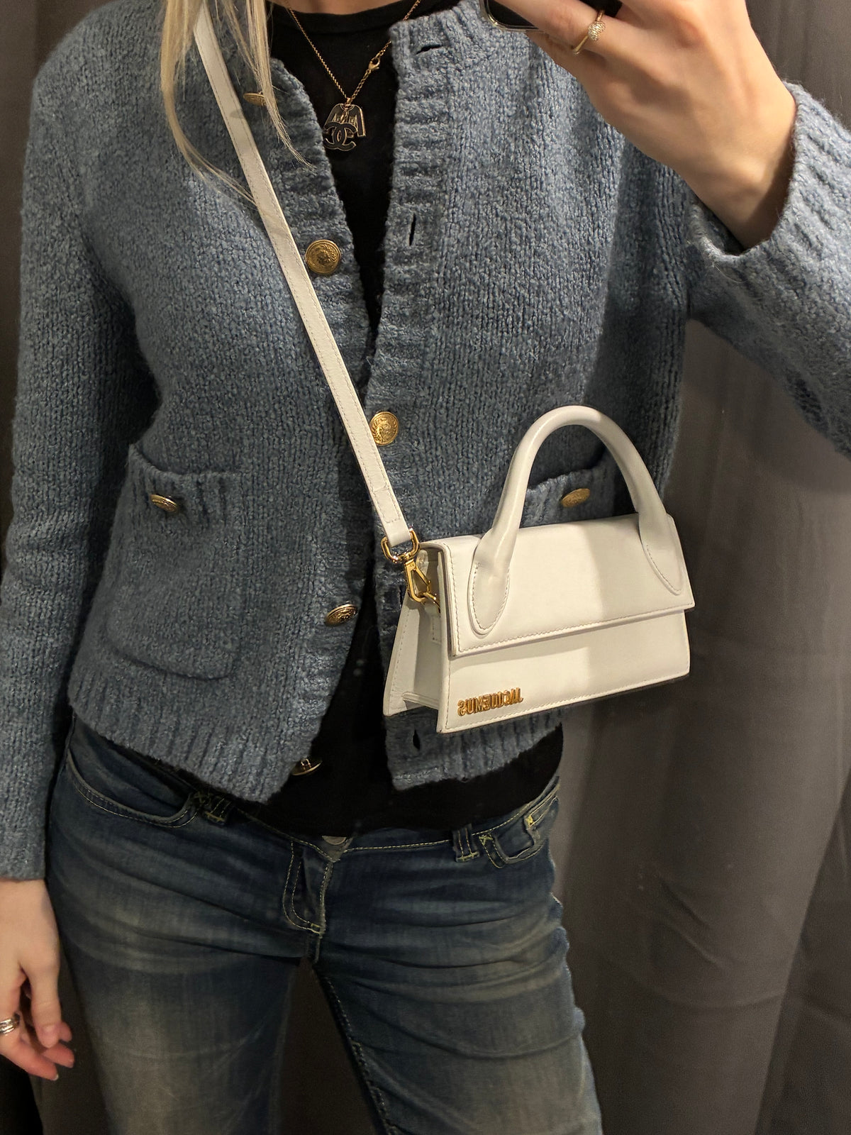 Jacquemus Le Chiquito Bag – White Leather & Gold Hardware