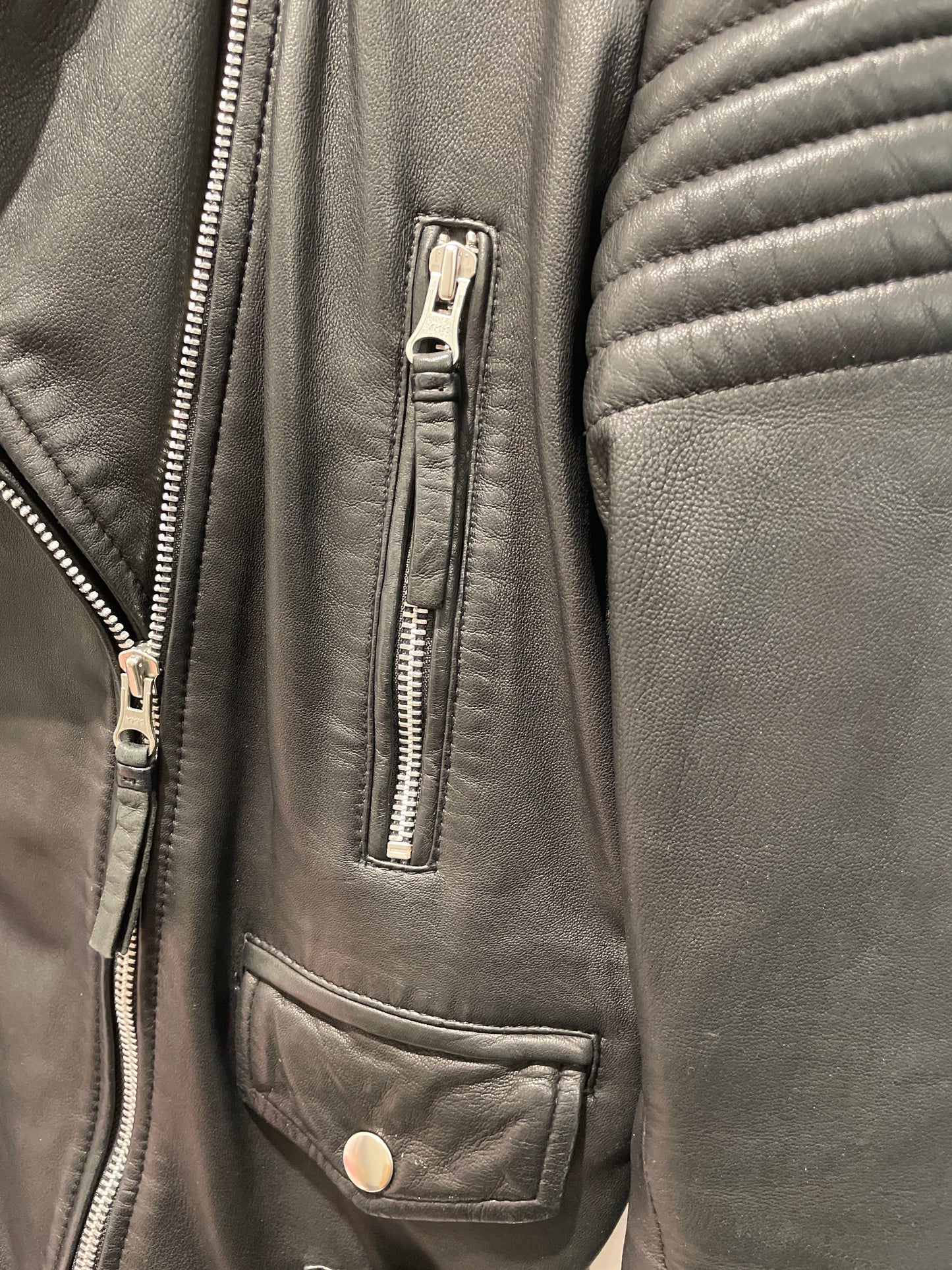 MDK Munderingskompagniet Quilted Biker Leather Jacket - 40