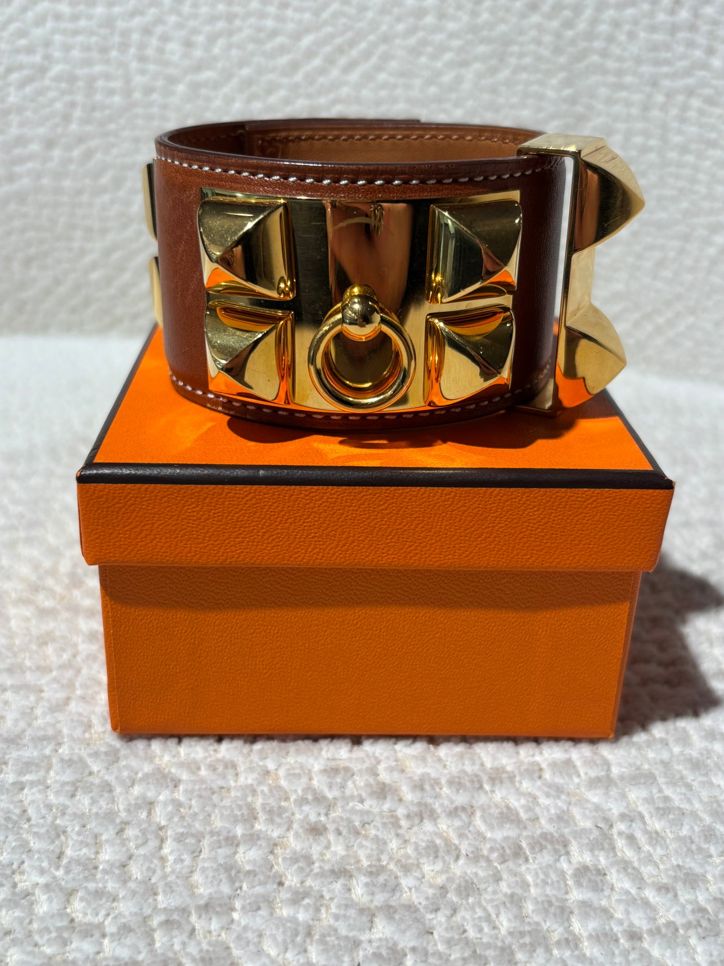 Hermés Collier de Chien Bracelet - Madame Calfskin & Gold Hardware