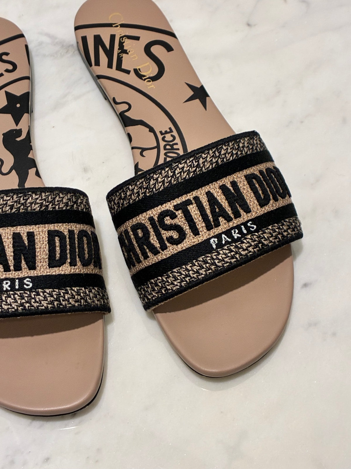 Dior Dway Slides – Nude/Black - Size 40