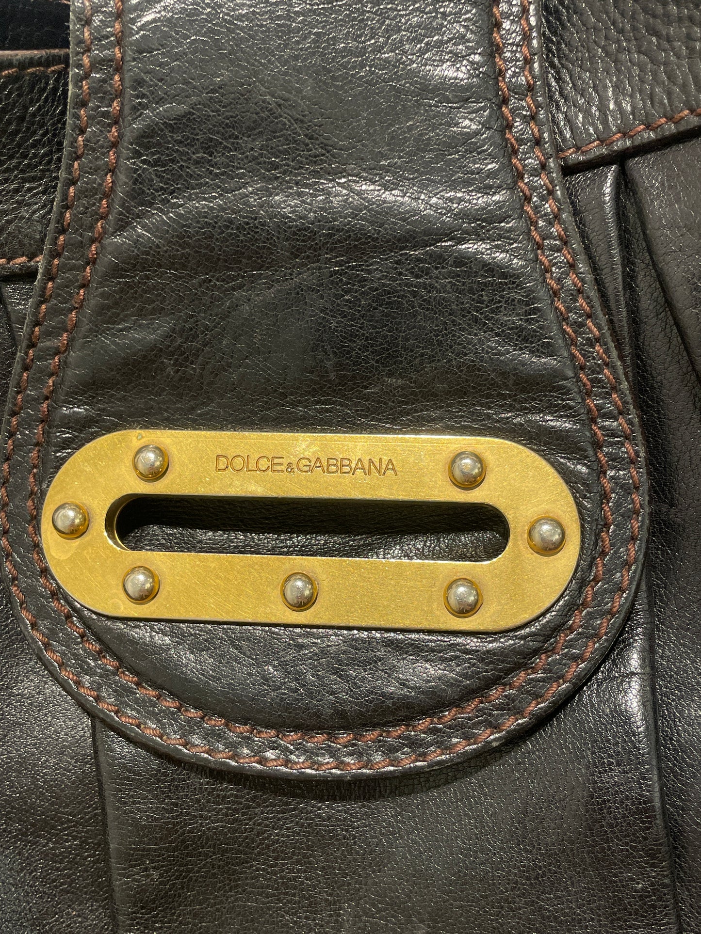 Dolce & Gabbana Vintage Distressed Leather Hobo Bag