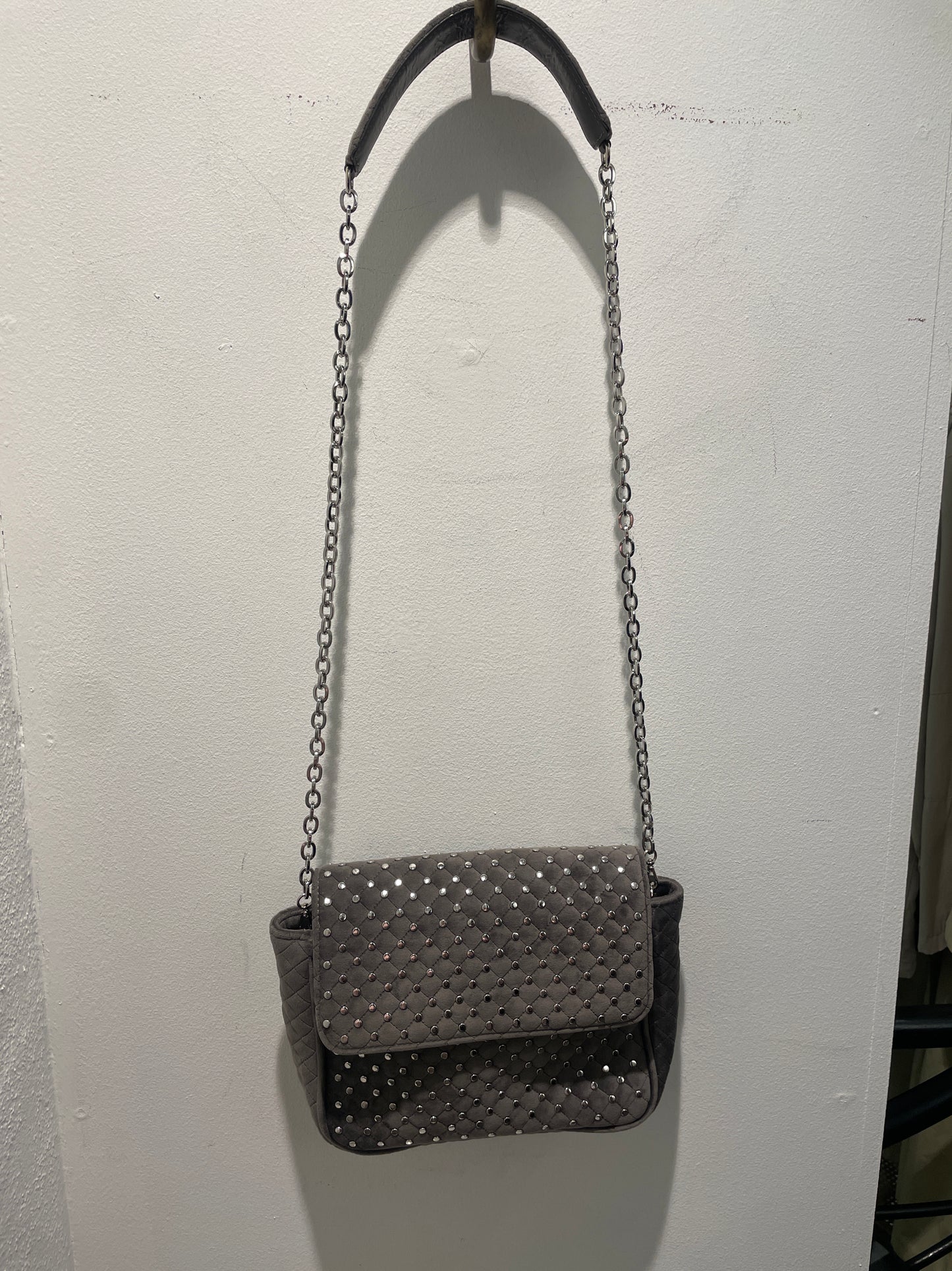 Day - Grey Studded Crossbody Bag - 27x22x8 cm