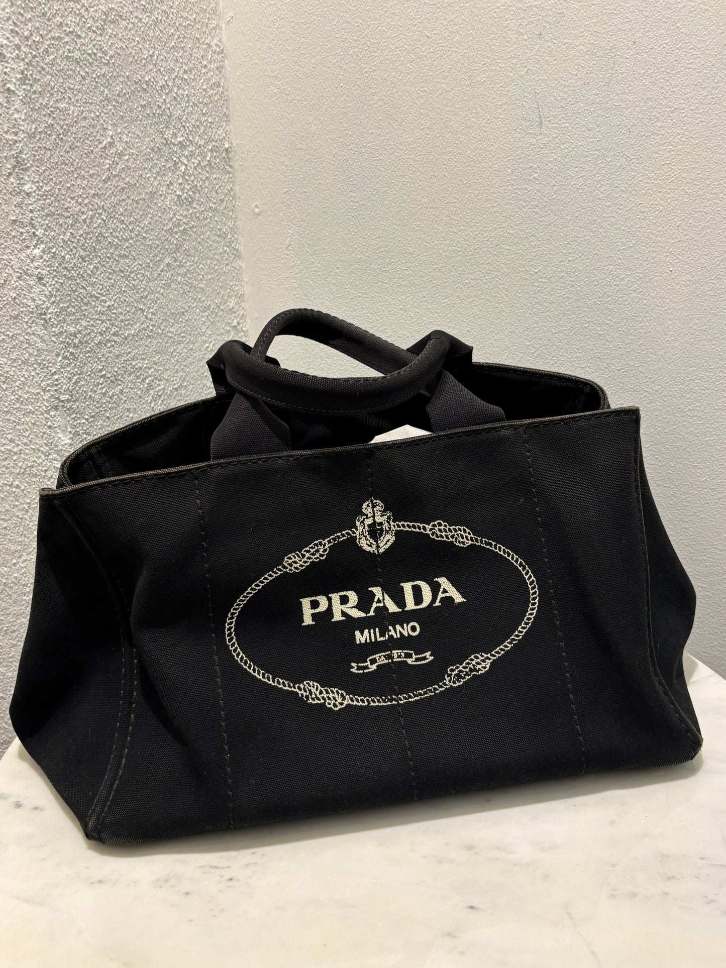 Prada - Canapa Tote - Black Canvas