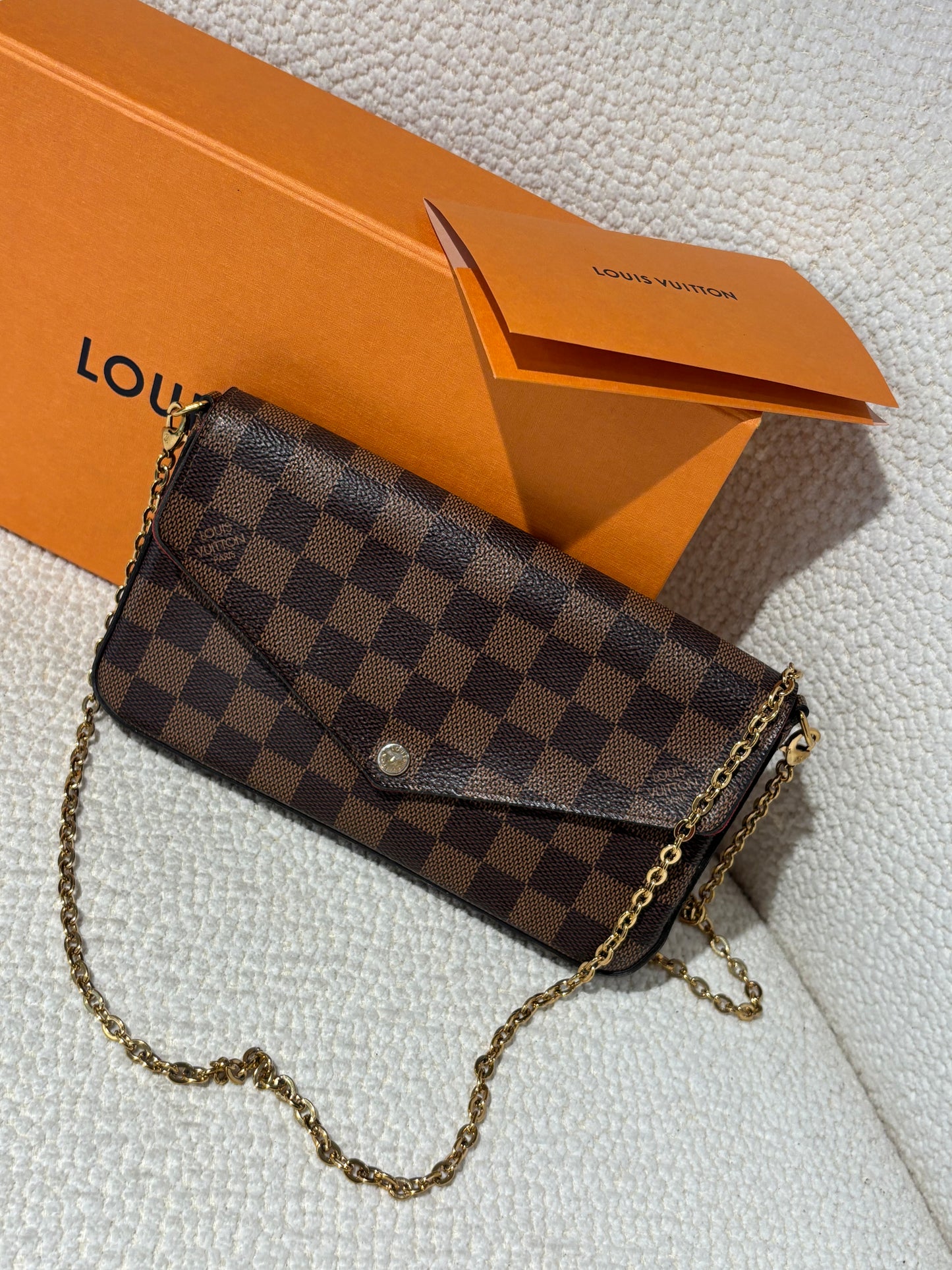 Louis Vuitton Pochette Félicie – Damier Canvas with Gold Chain