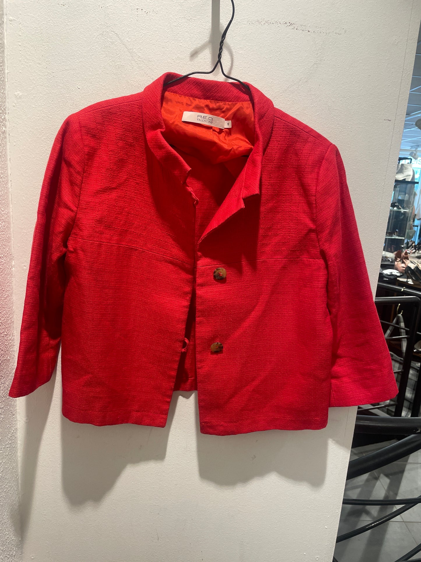 R.E.D Valentino jacket – Red cropped jacket with unique texture - IT48 / EU42/44