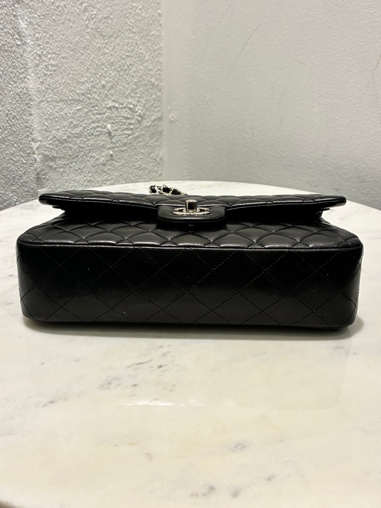 Chanel Classic Flap Medium - Black Lambskin & Silver Hardware - 2020 - FULL SET!