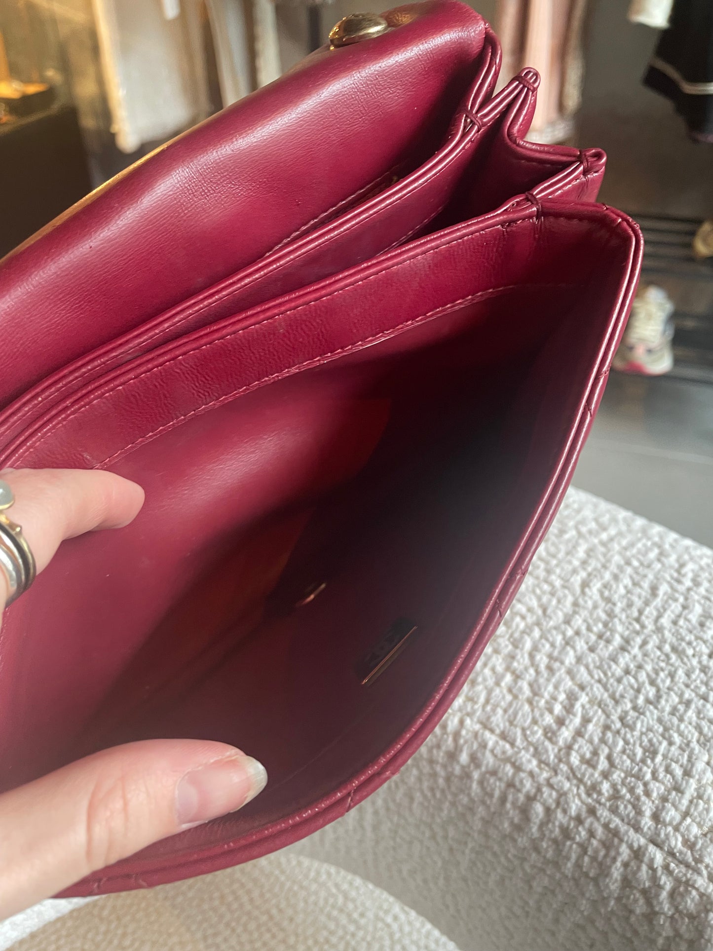 Chanel taske - Bordeaux Lammeskind - Guld hardware - 2022