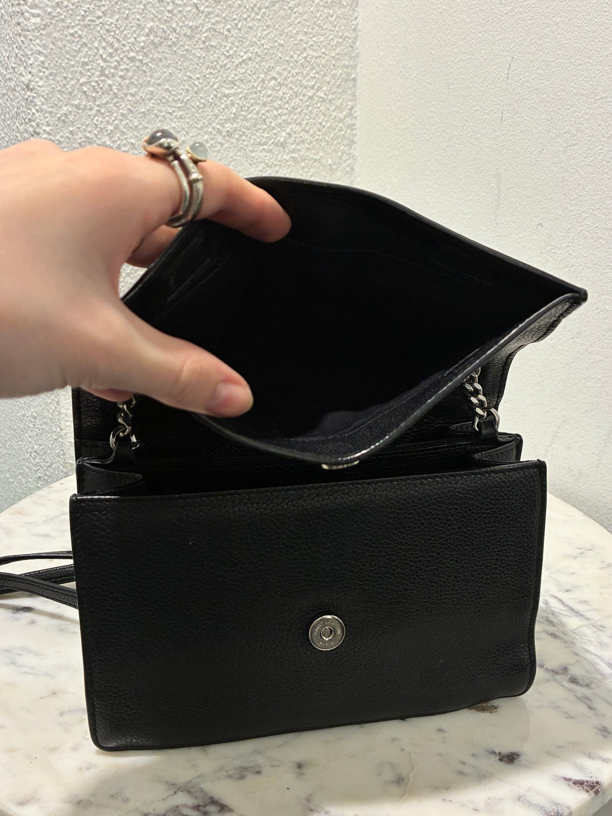 Saint Laurent - Sunset Bag - Black with Silver Hardware