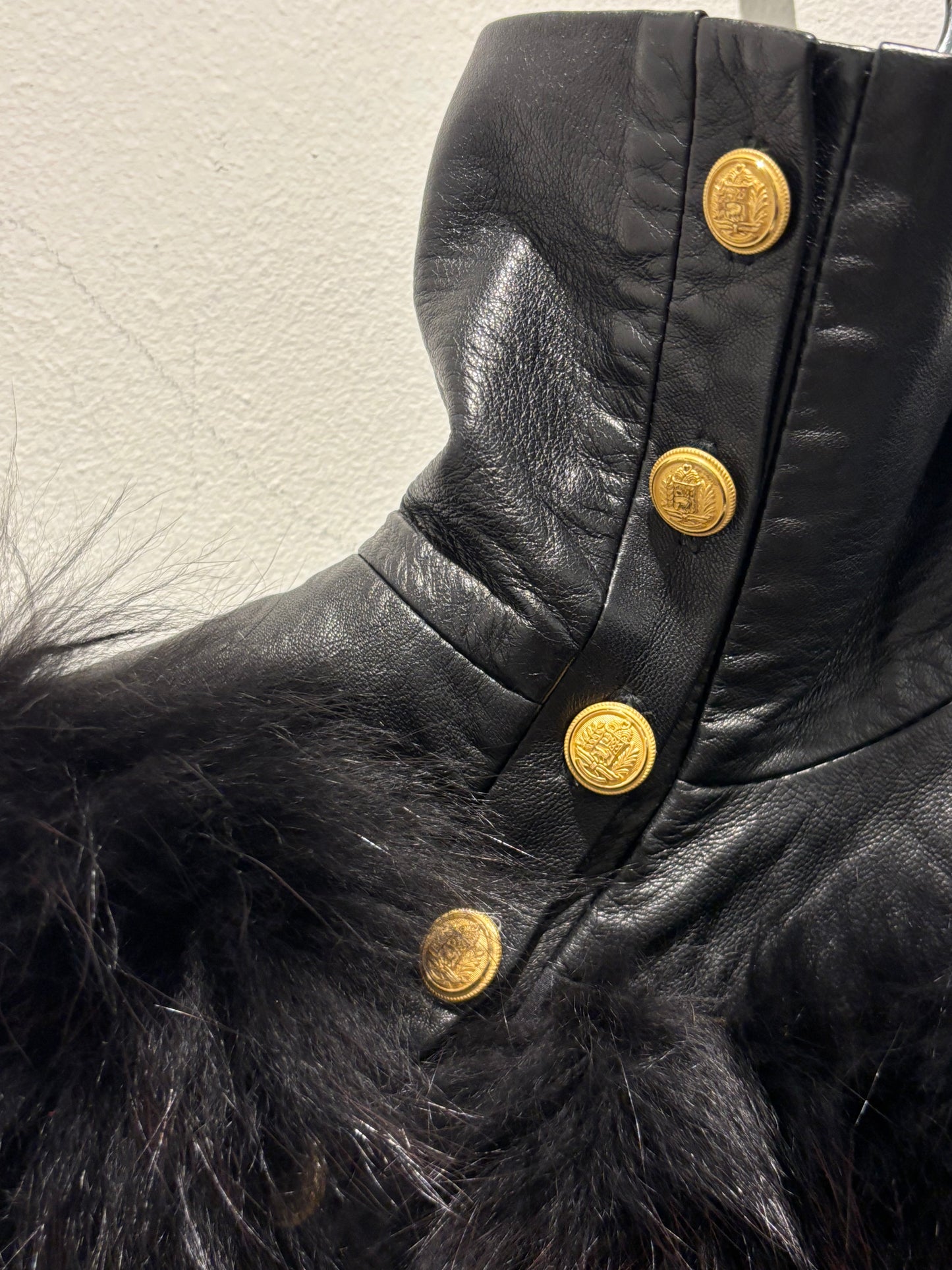 Peter Ingwersen Fur Poncho - Black Fox & Lambskin - Size S-M