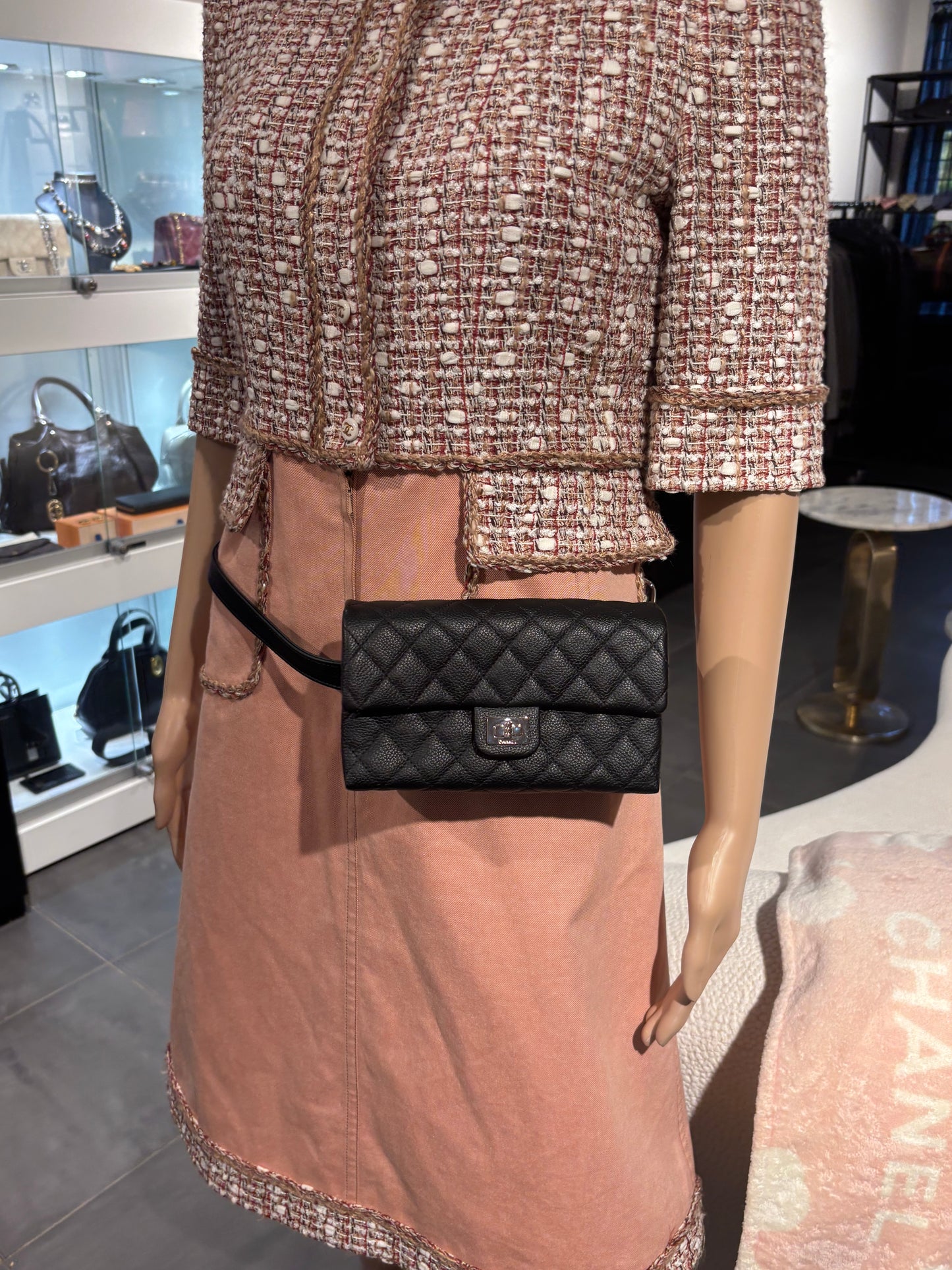 Chanel Uniform Belt Bag – Black Caviar Leather & Silver Hardware