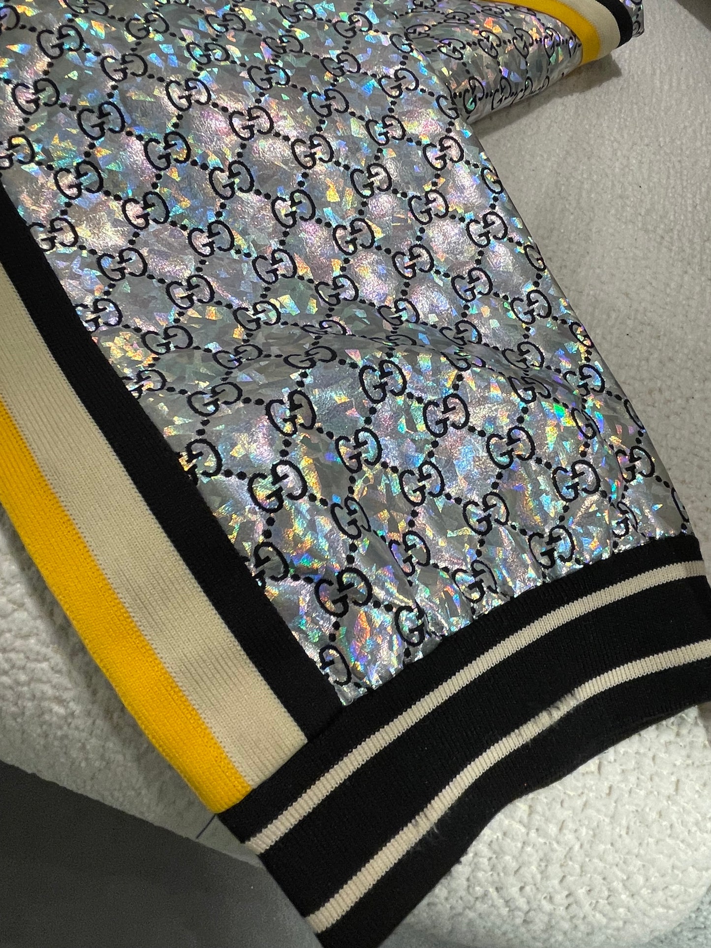 Gucci - Silver monogram pants with iridescent finish - S/M