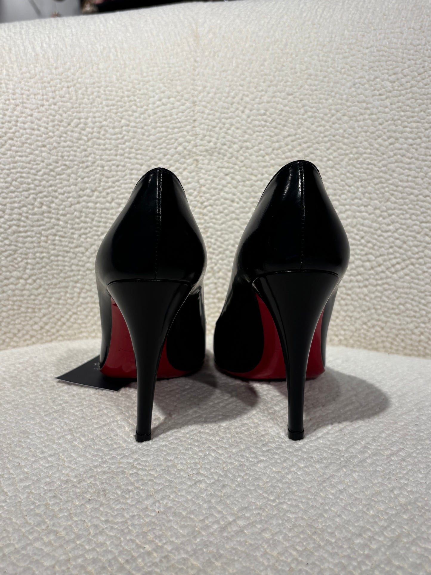 Christian Louboutin Heels – Black Leather with Red Soles - EU 37.5