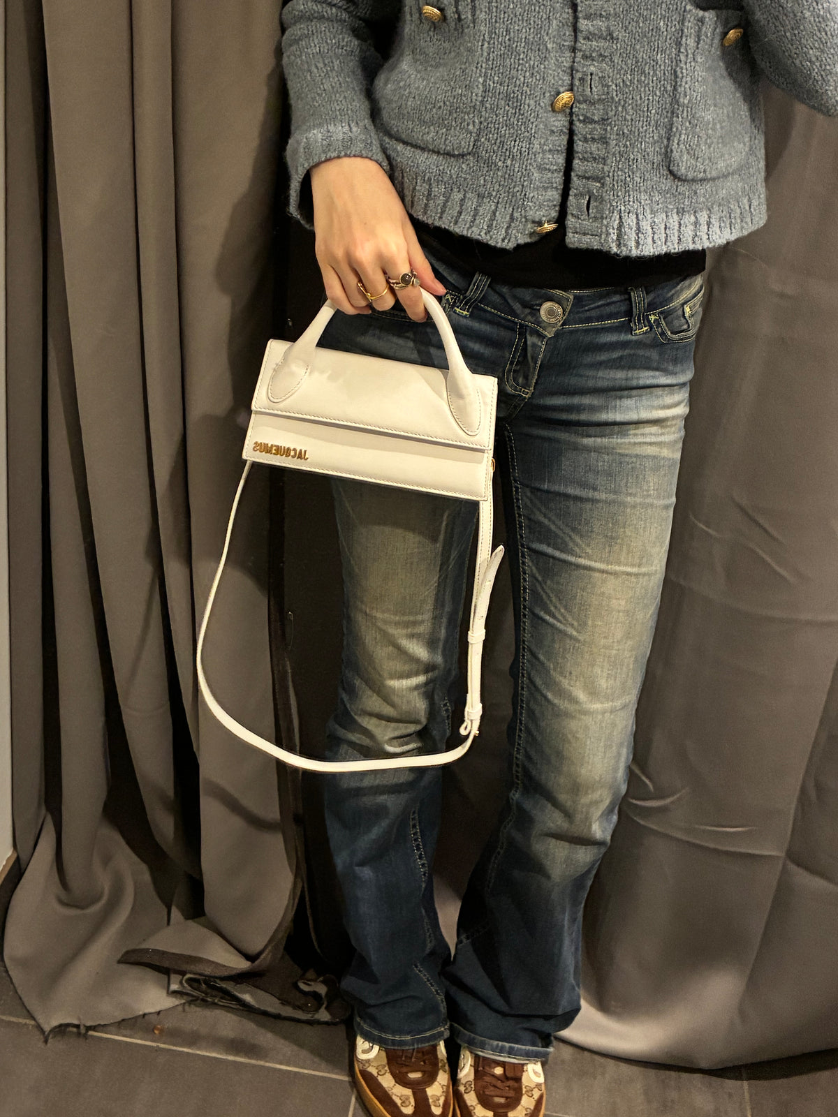 Jacquemus Le Chiquito Bag – White Leather & Gold Hardware
