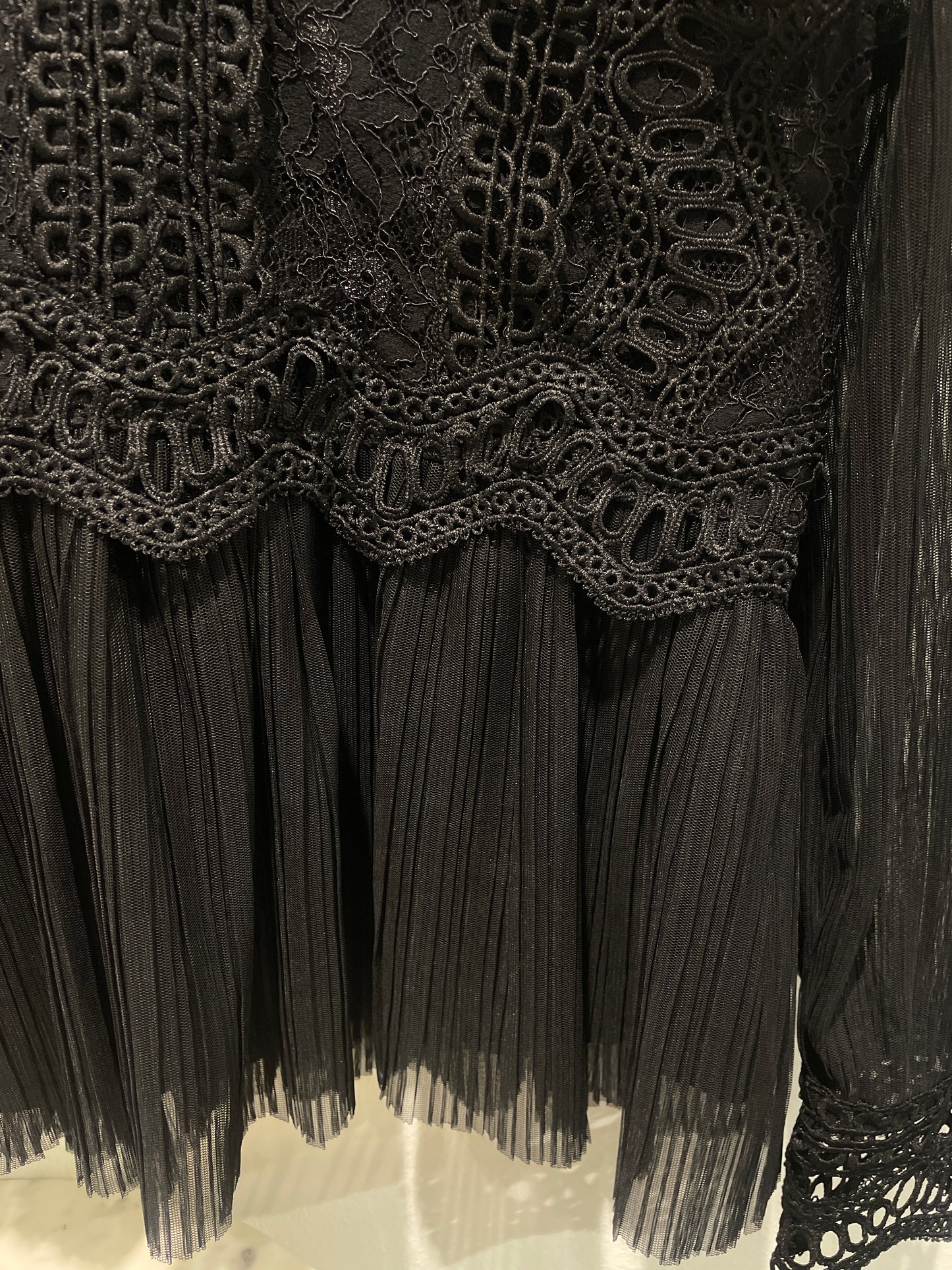 Y.A.S – Romantic Black Mesh & Lace Blouse - S/M