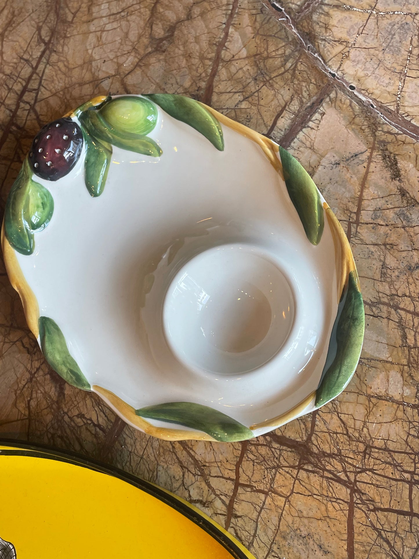 Fad til oliven - Italiensk porcelæn - M. tandstikholder