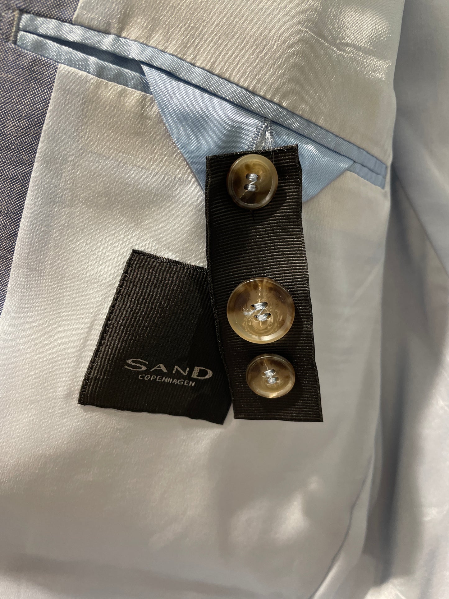 Sand Copenhagen Light Blue Seersucker Blazer (Angelico Fabric) -
