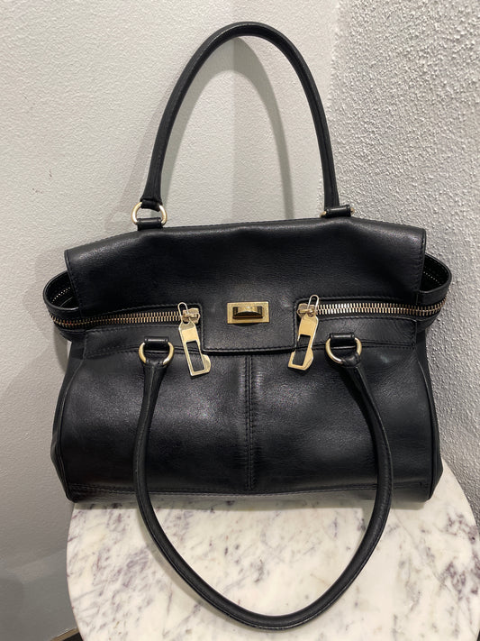 Max Mara Margaux Leather Handbag – Black