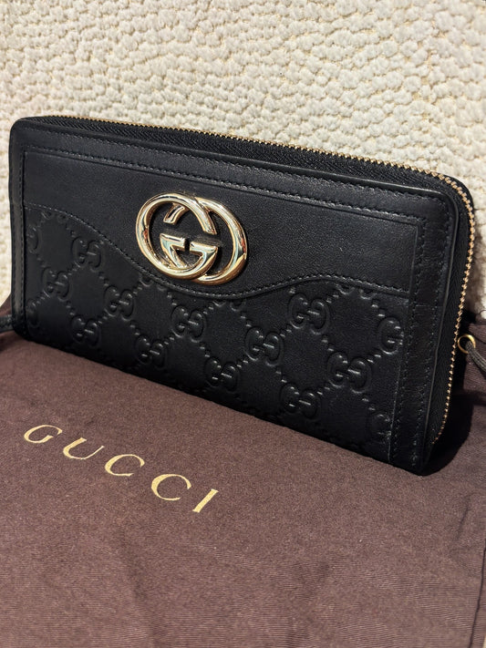 Gucci Wallet – Black Monogram Leather