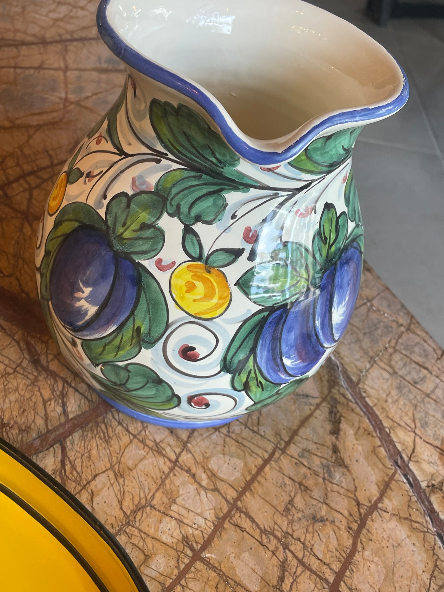 Stor Toscana kande - Blommer - Italiensk porcelæn