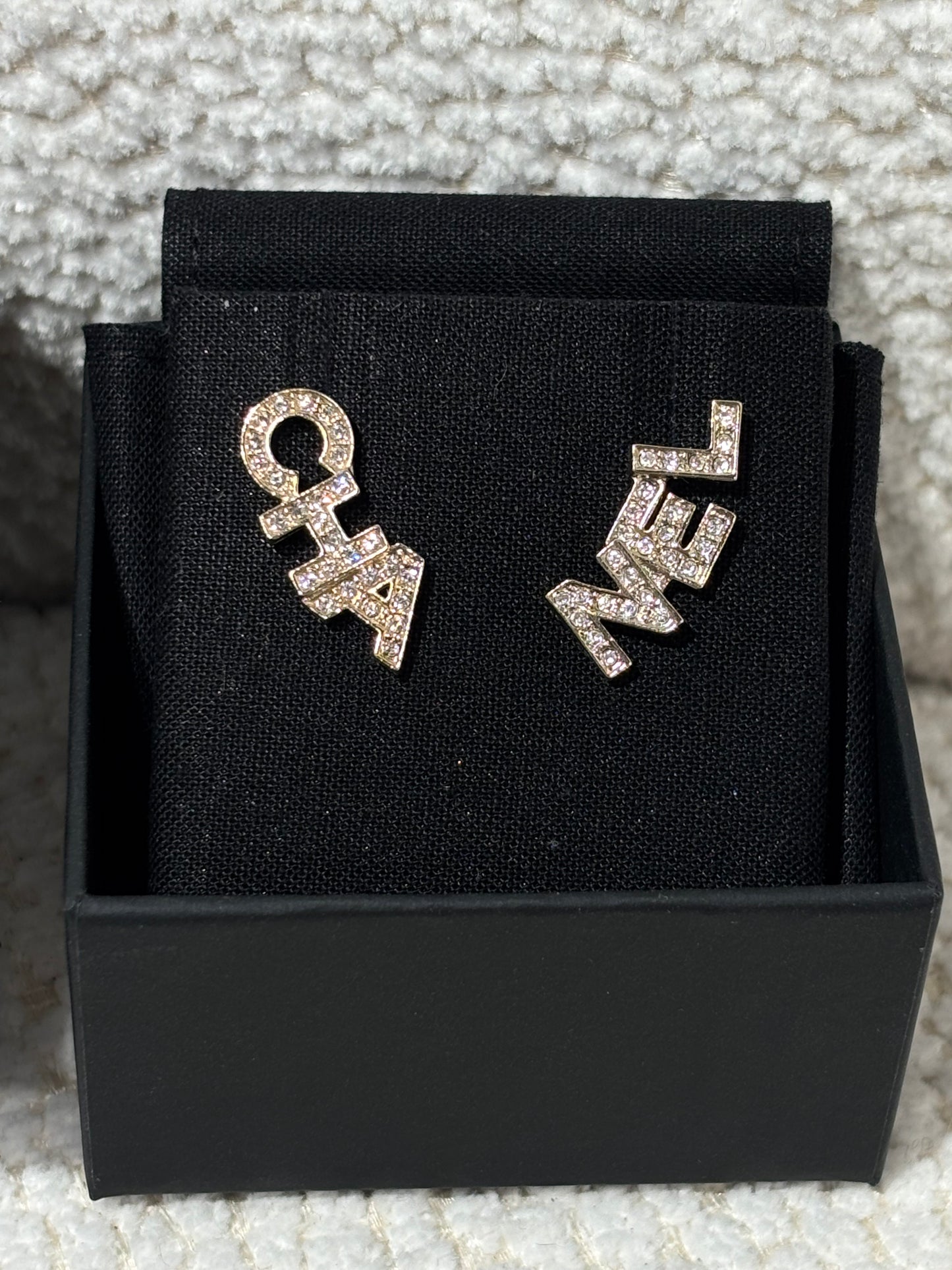 Chanel Earrings - “CHA–NEL” in Gold