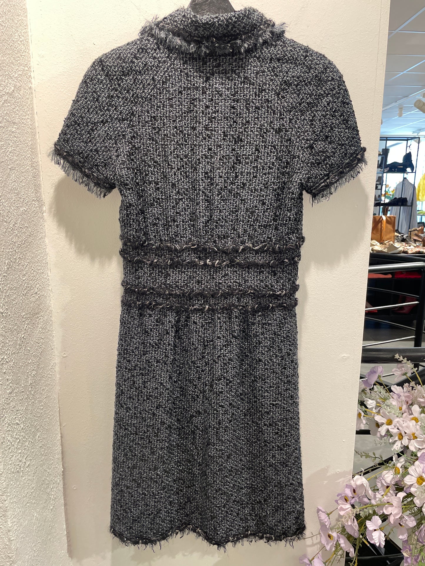 Chanel Dress – Tweed in Black, Grey & Silver - EU 36