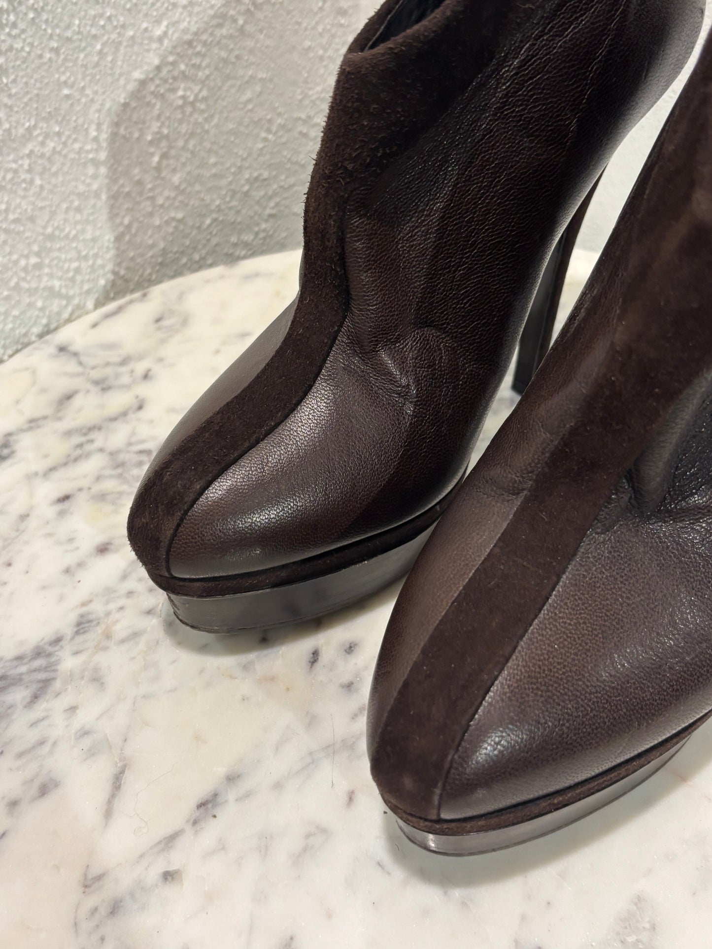 Saint Laurent - Palaus platform angle boots - brown - 38,5 - Medinas Wardrobe