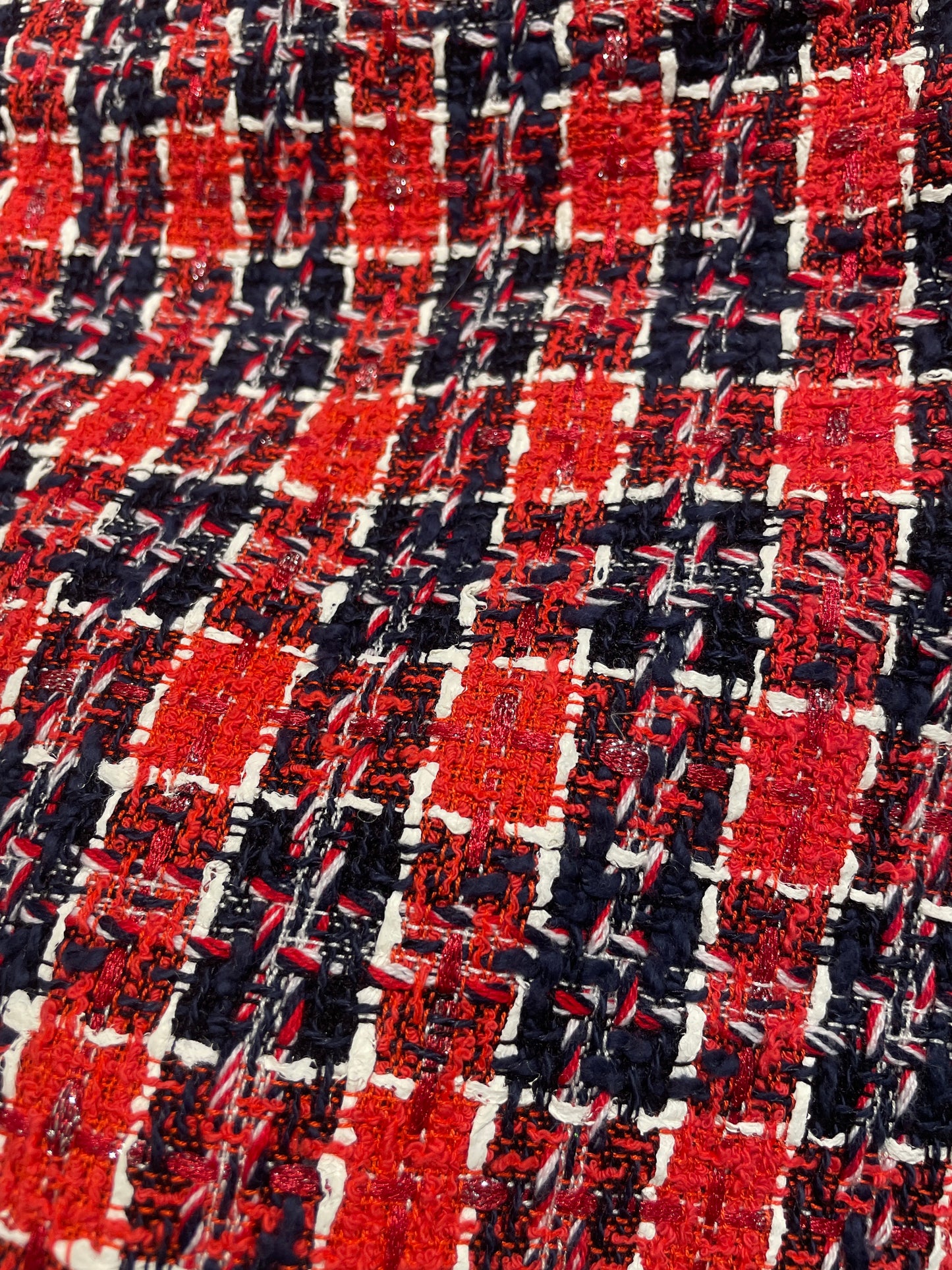 Gucci - Bouclé / tweed shorts - blue / red - S/M - Medinas Wardrobe