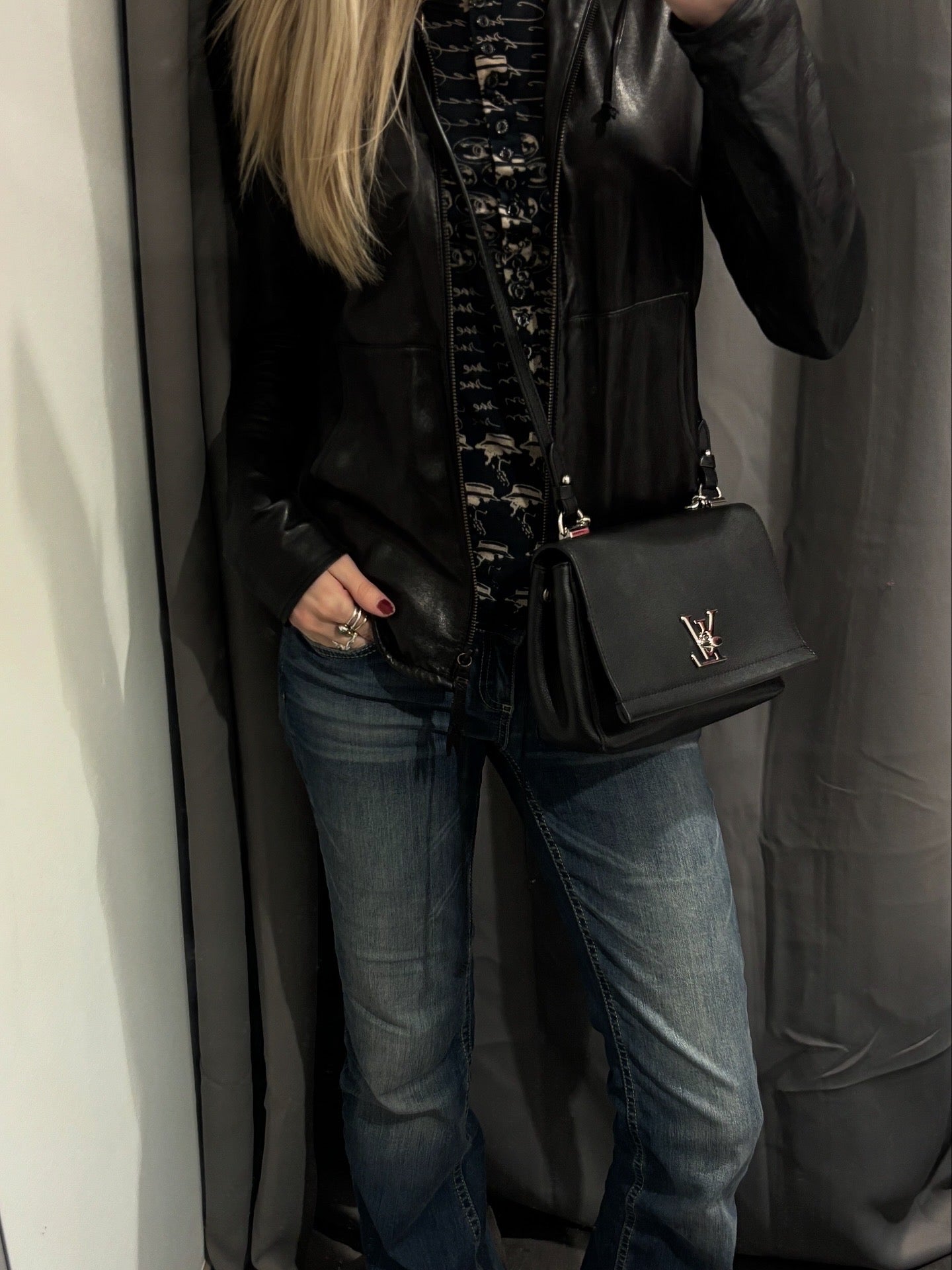 Louis Vuitton Lockme Bag – Leather & Silver Logo Turn Lock Closure