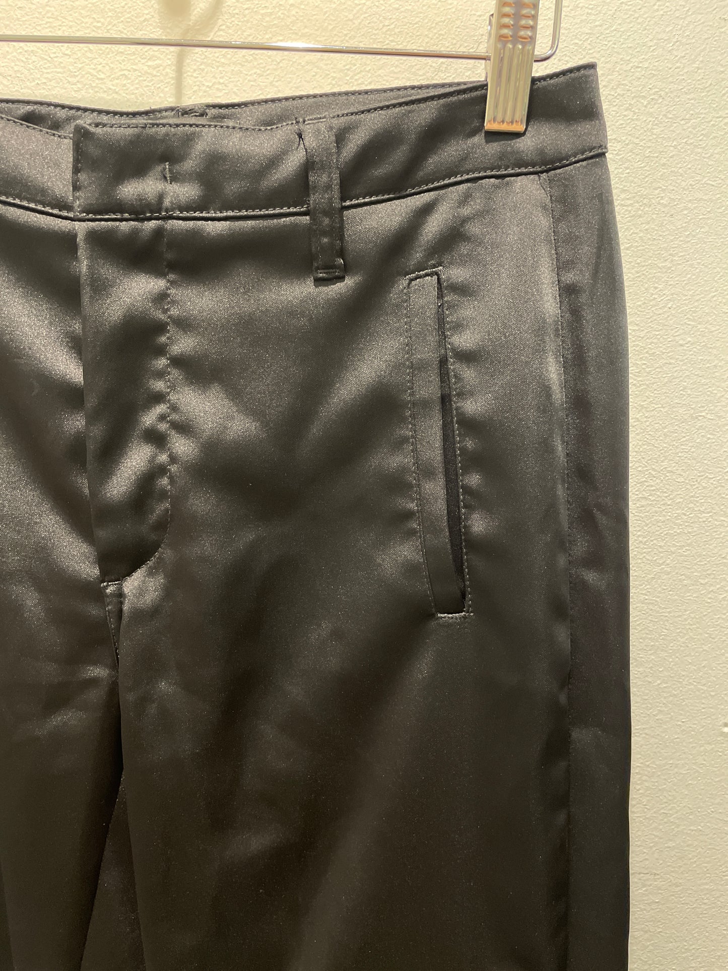 Dondup Satin Cargo Trousers with Adjustable Drawstring Hem – Black – Size W27
