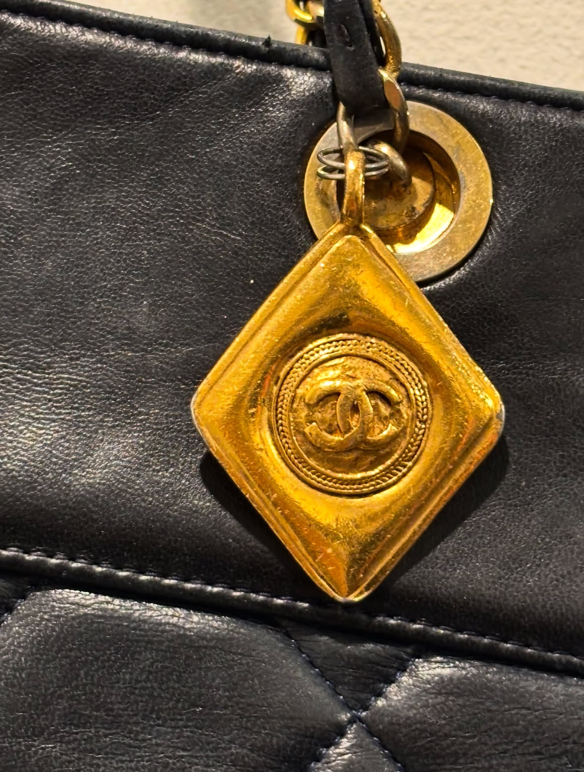 Chanel Vintage Tote - Black Lambskin & 24K Gold Hardware